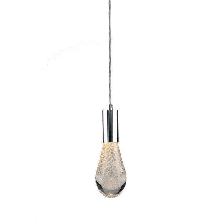 Chrome Cosmopolitan Chandelier - Bubbled Drop Glass 15 Pendant - Image 4