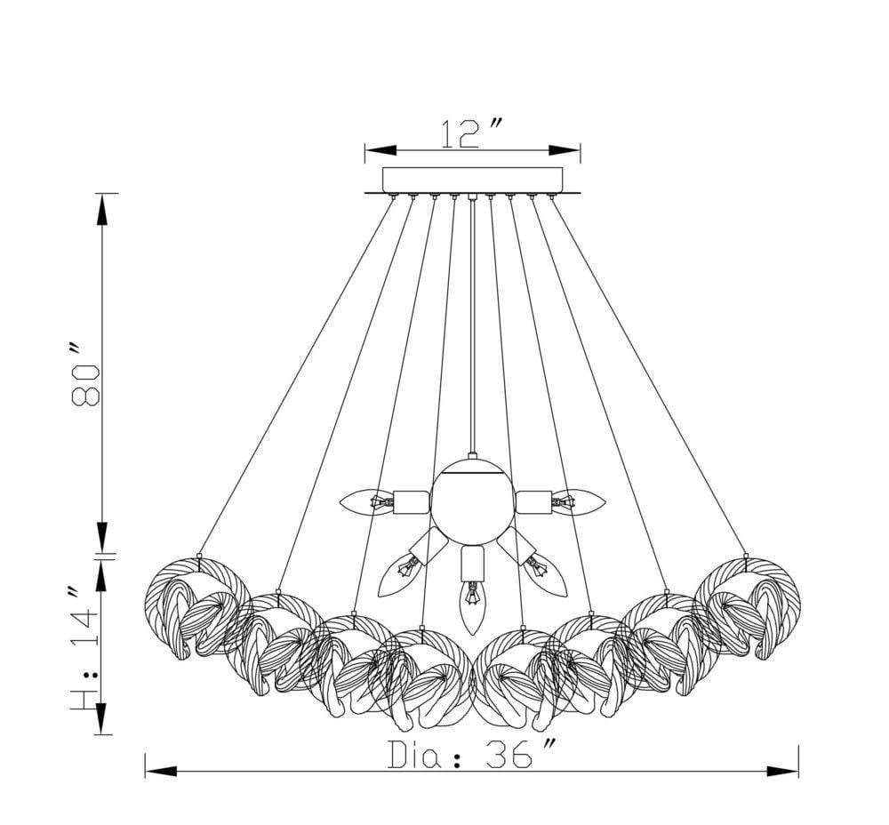 Infinity Chandelier -Metallic Silver 36" - Image 2