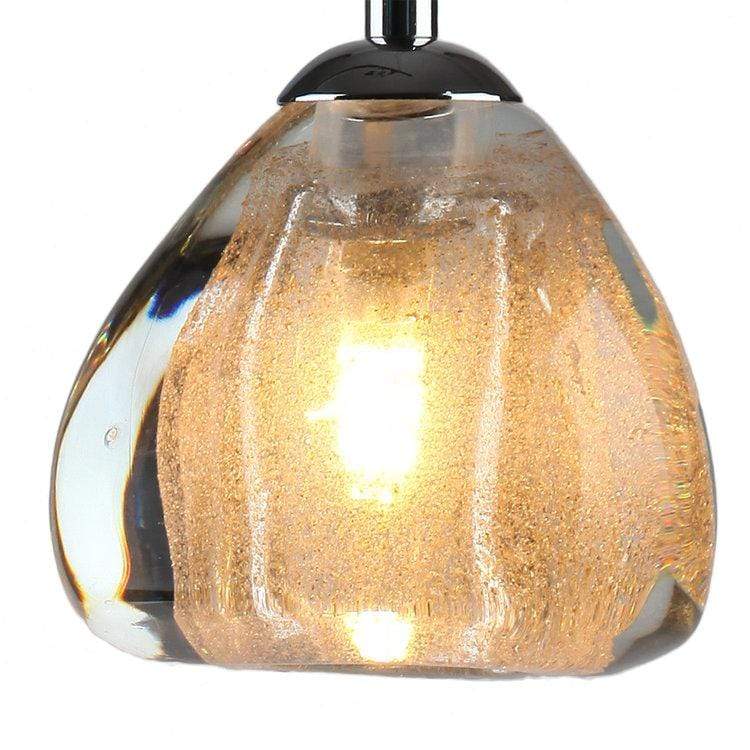 Chrome Cosmopolitan Chandelier -Seeded Gold Triangle Glass 5 Pendant - Image 4