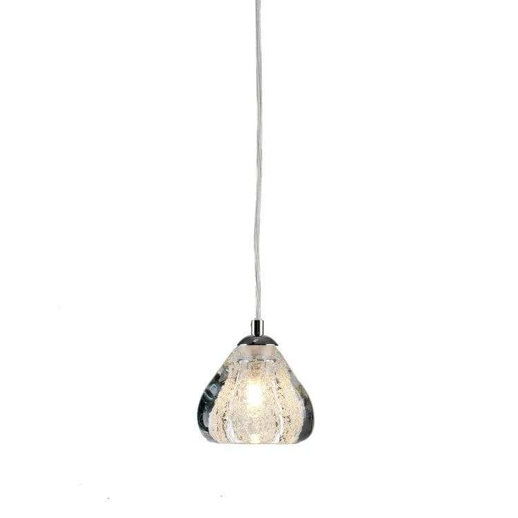 Chrome Cosmopolitan Chandelier - Clear Bubbled Triangle Glass 7 Pendant - Image 4