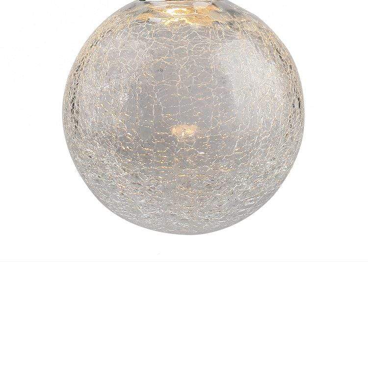 Chrome Cosmopolitan Chandelier - Crackled Round Glass 7 Pendant - Image 4