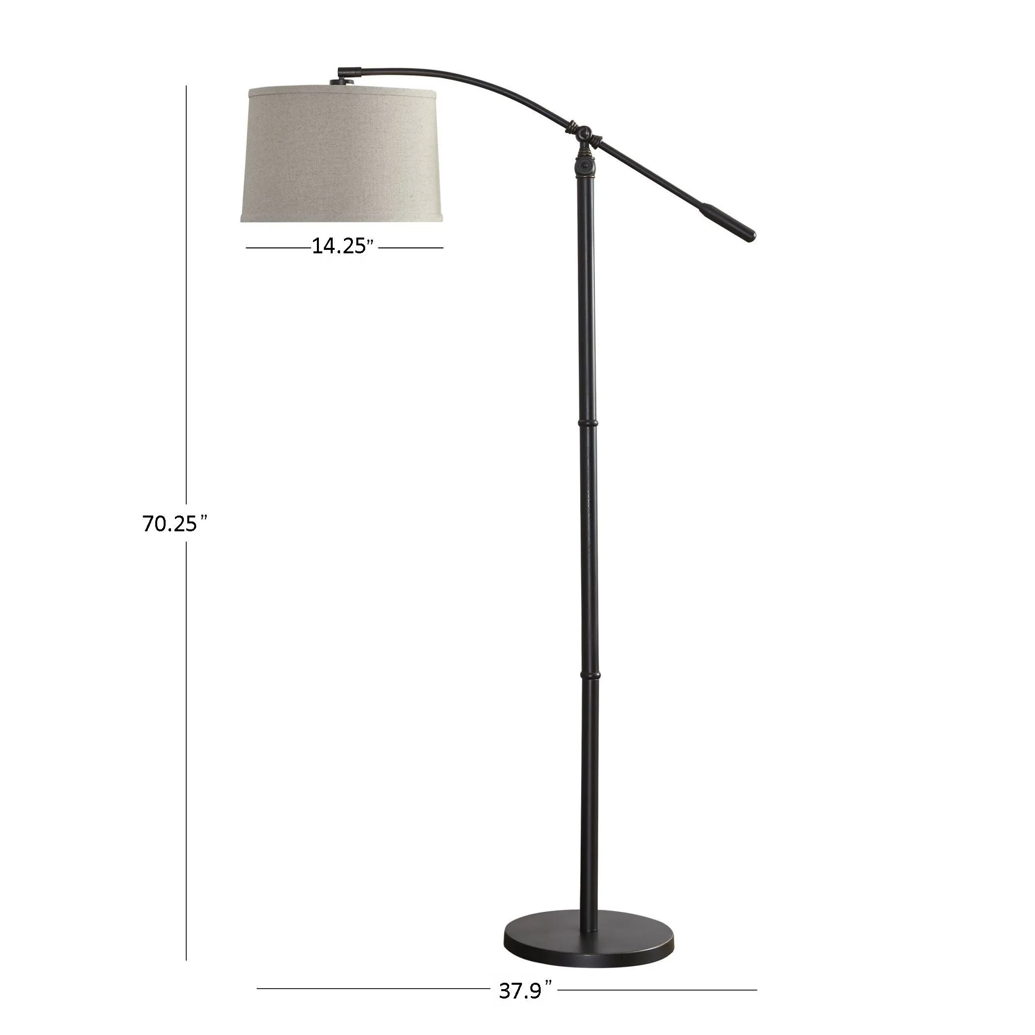 Adjustable Bronze Floor Arc Lamp - Image 3