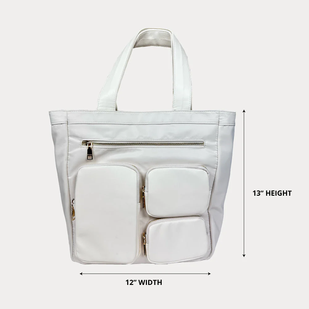 Ahdorned Jessie Nylon & Vegan Leather Multi Pocket Tote - Image 3