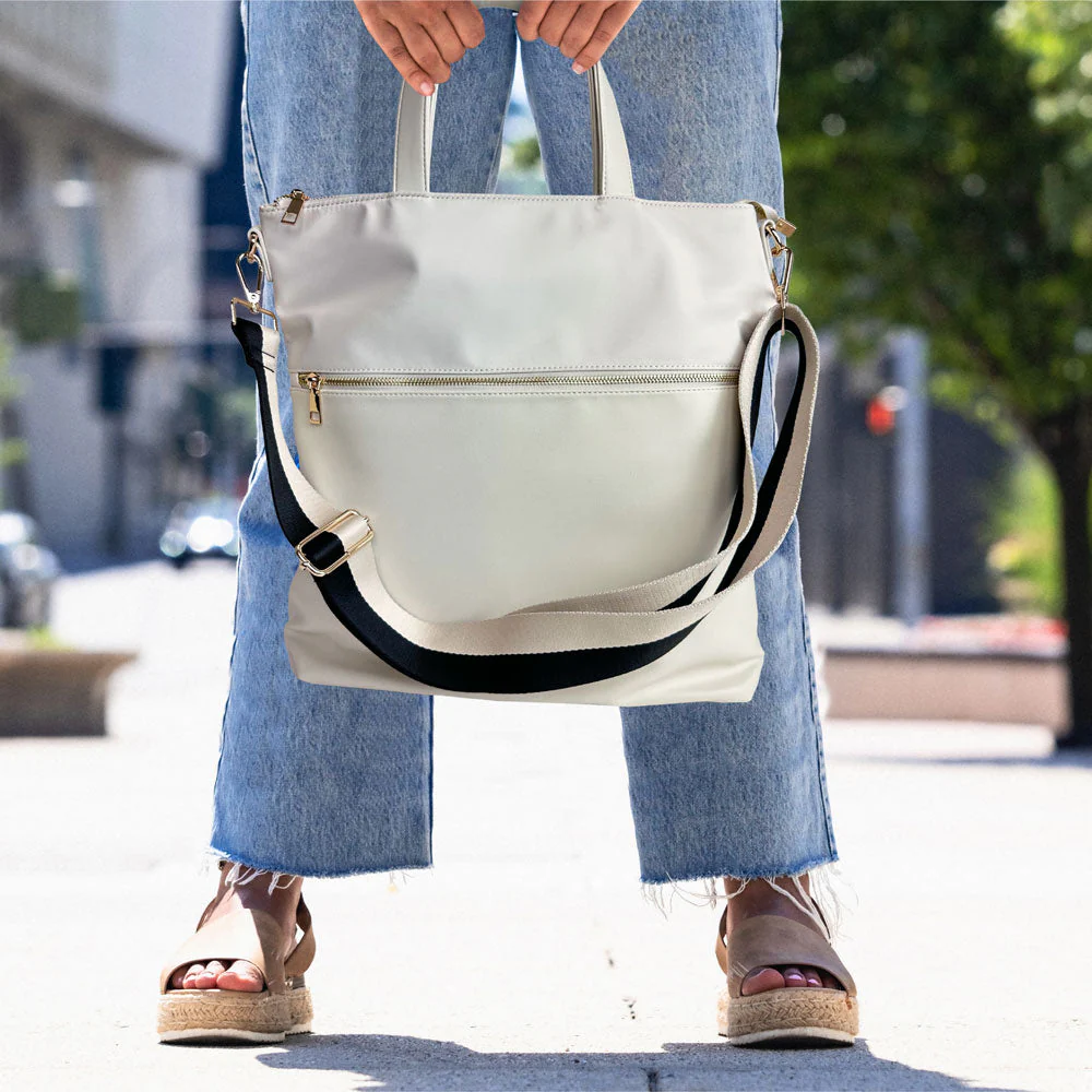 Ahdorned Jill Nylon & Vegan Leather North South Tote - Image 19