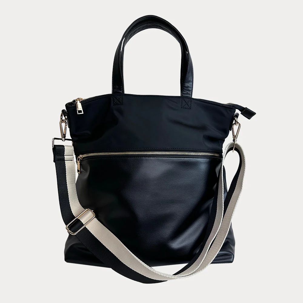 Ahdorned Jill Nylon & Vegan Leather North South Tote - Image 8