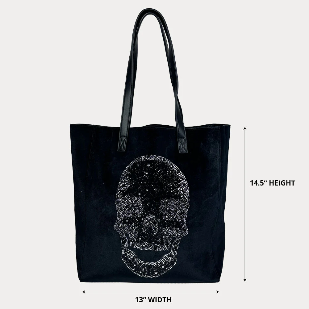 Ahdorned Sophie Velour Skull Embossed Tote - Anniversary Collection - Image 3