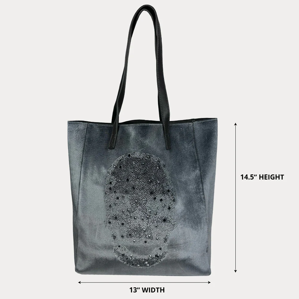 Ahdorned Sophie Velour Skull Embossed Tote - Anniversary Collection - Image 6