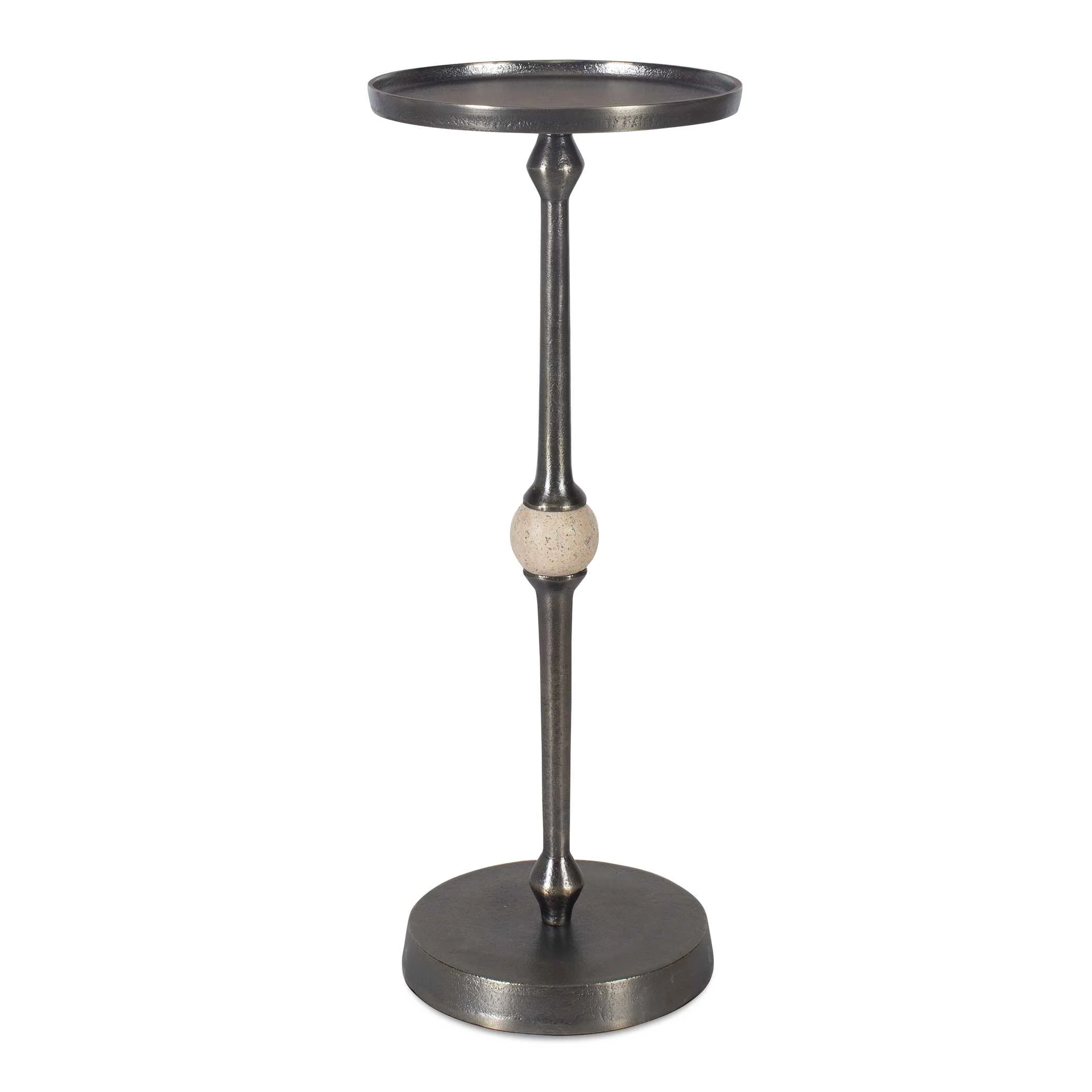 Aluminum And Iron Bronze Finish Accent Table