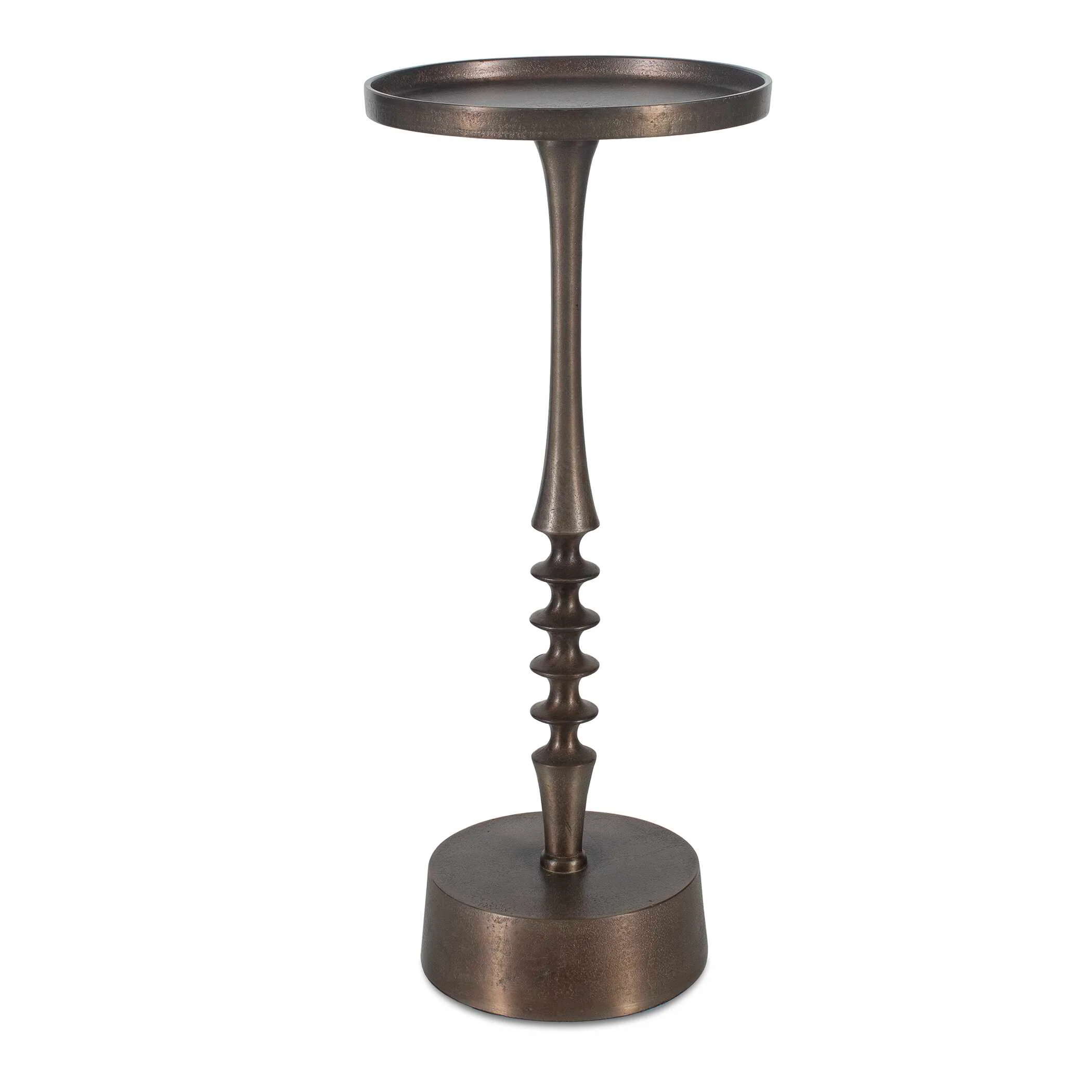 Aluminum And Iron Classic Antiqued Accent Table