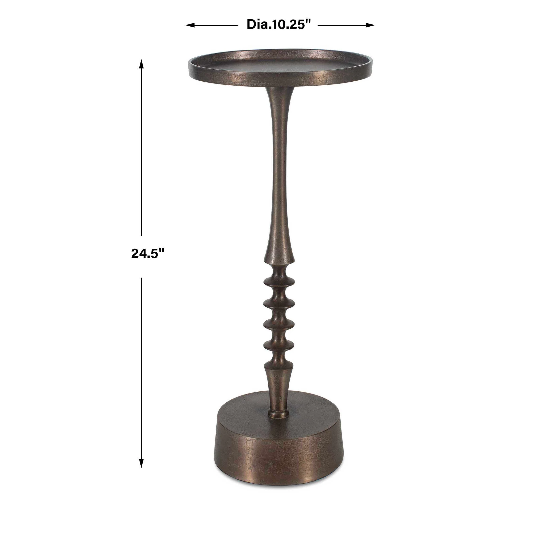 Aluminum And Iron Classic Antiqued Accent Table - Image 3