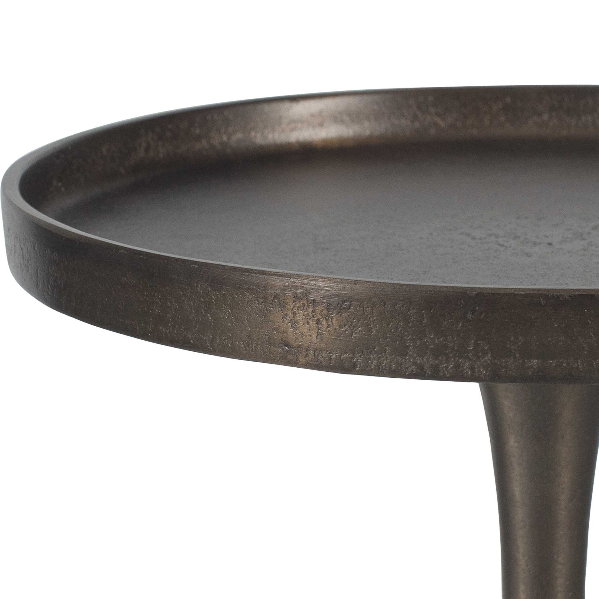 Aluminum And Iron Classic Antiqued Accent Table - Image 7