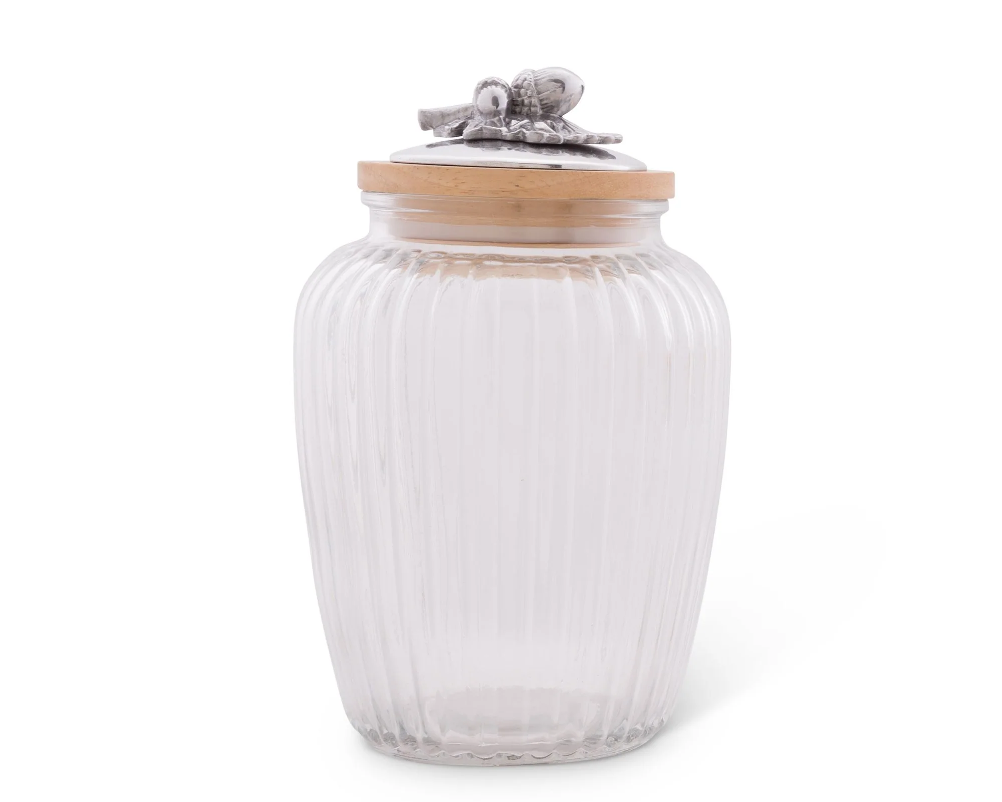 Arthur Court Acorn Oak Glass Canister - Large 60 Oz