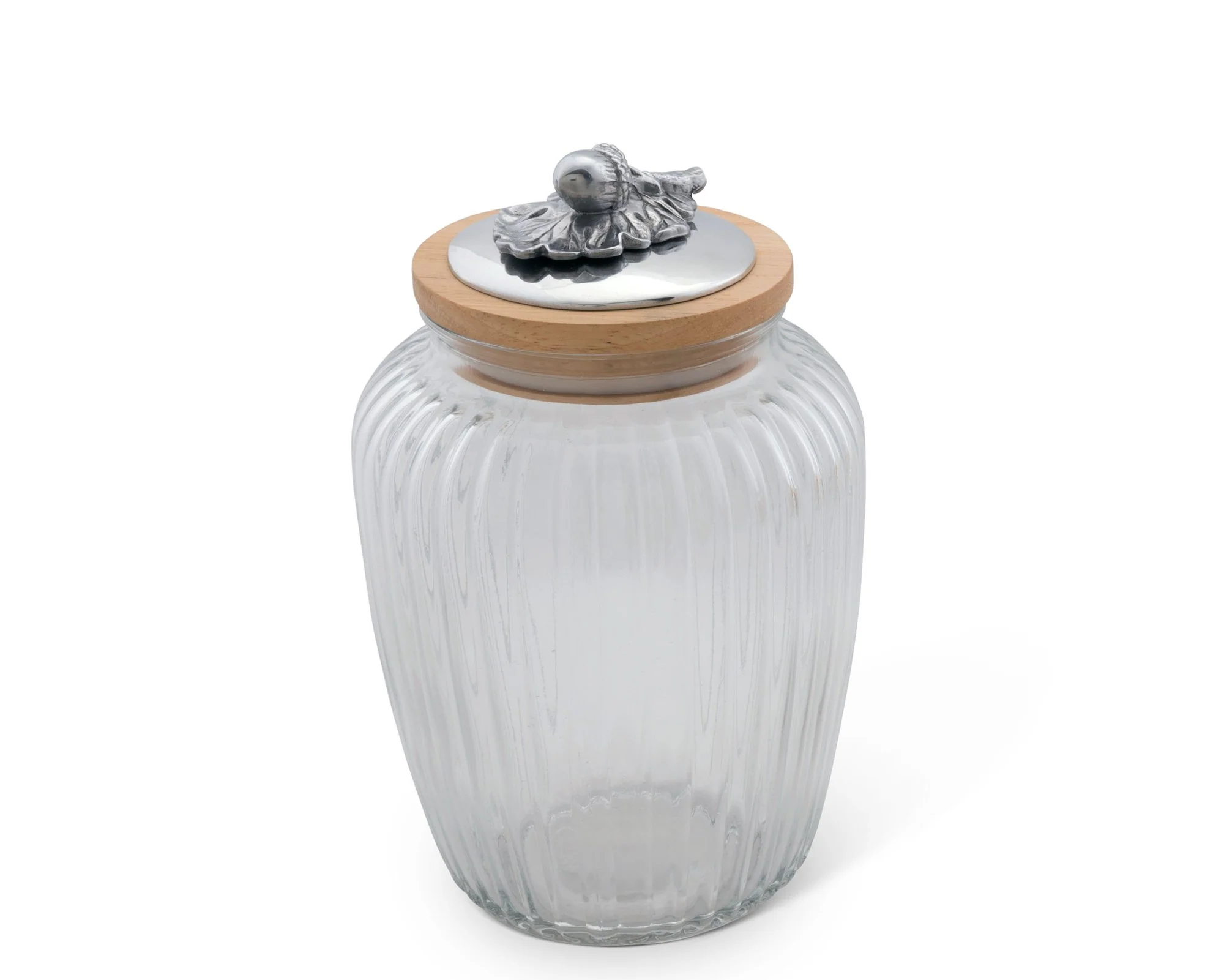 Arthur Court Acorn Oak Glass Canister - Large 60 Oz - Image 2