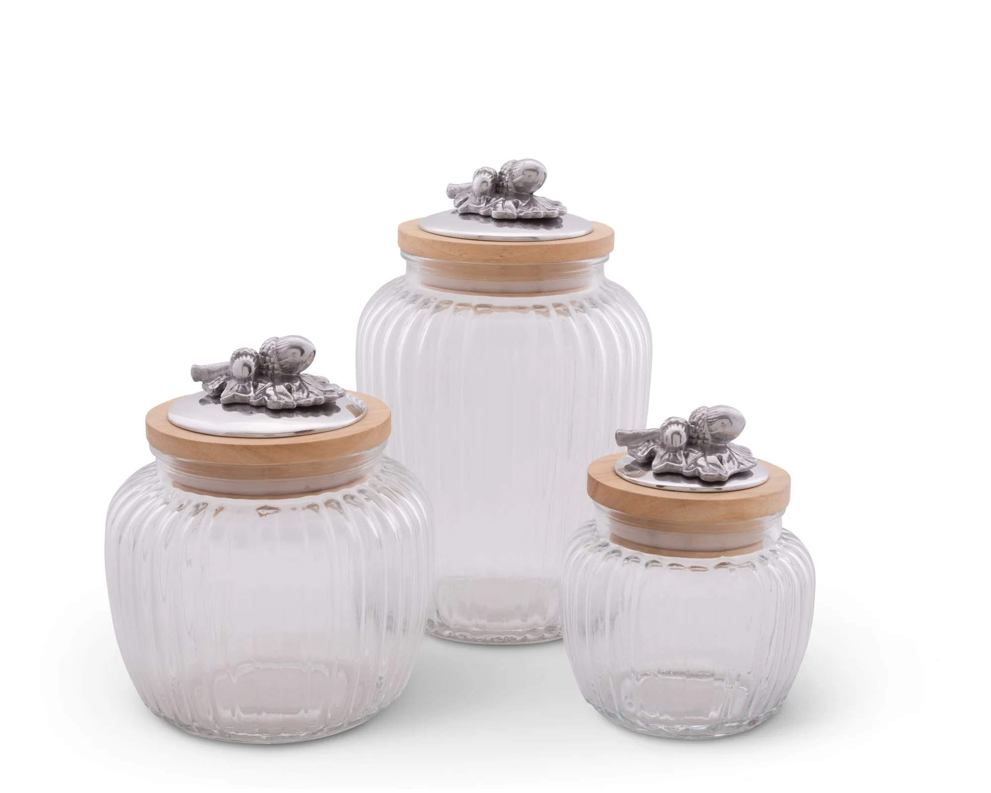 Arthur Court Acorn Oak Glass Canister - Small 20 Oz - Image 3