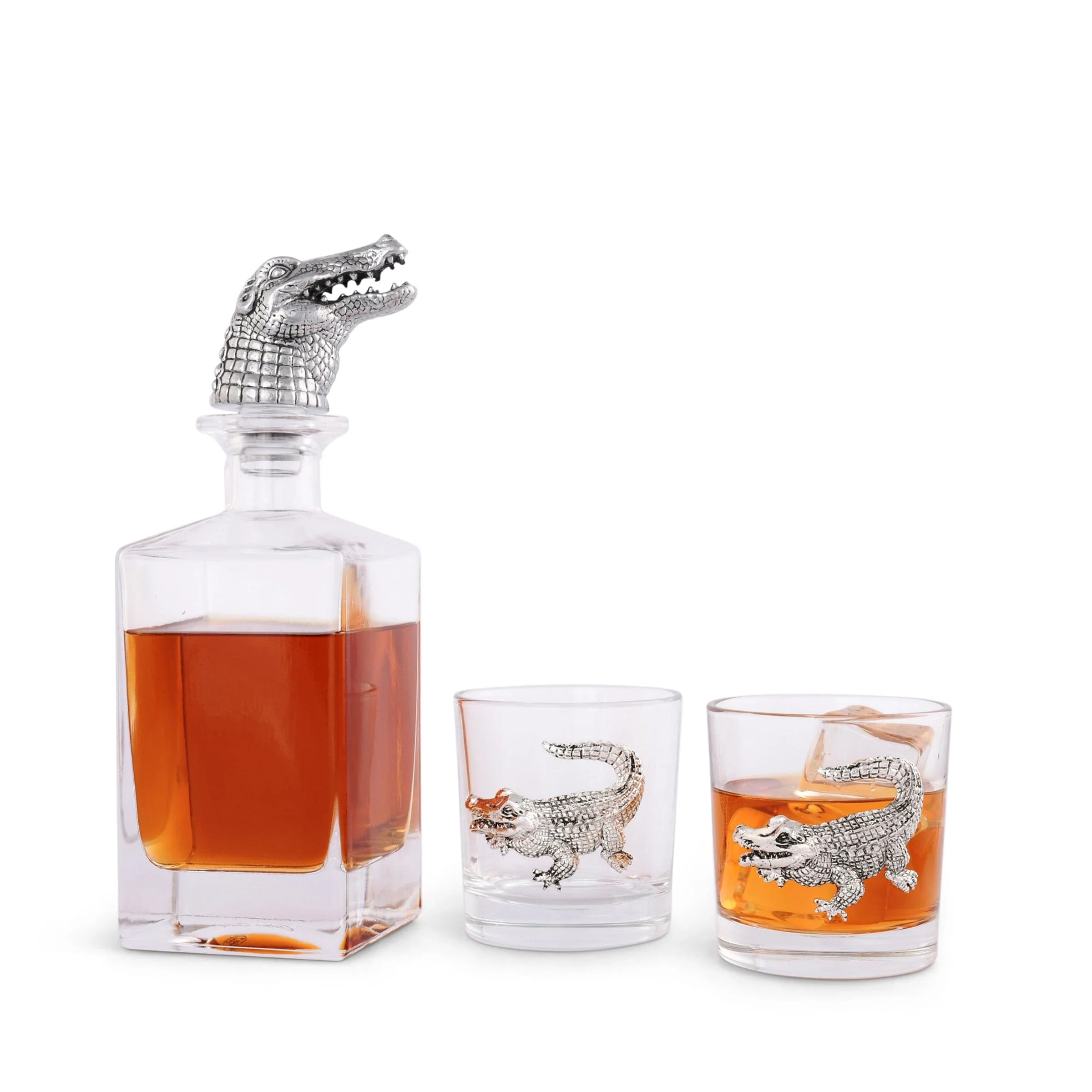 Arthur Court Alligator Decanter Set with Glasses - Image 6