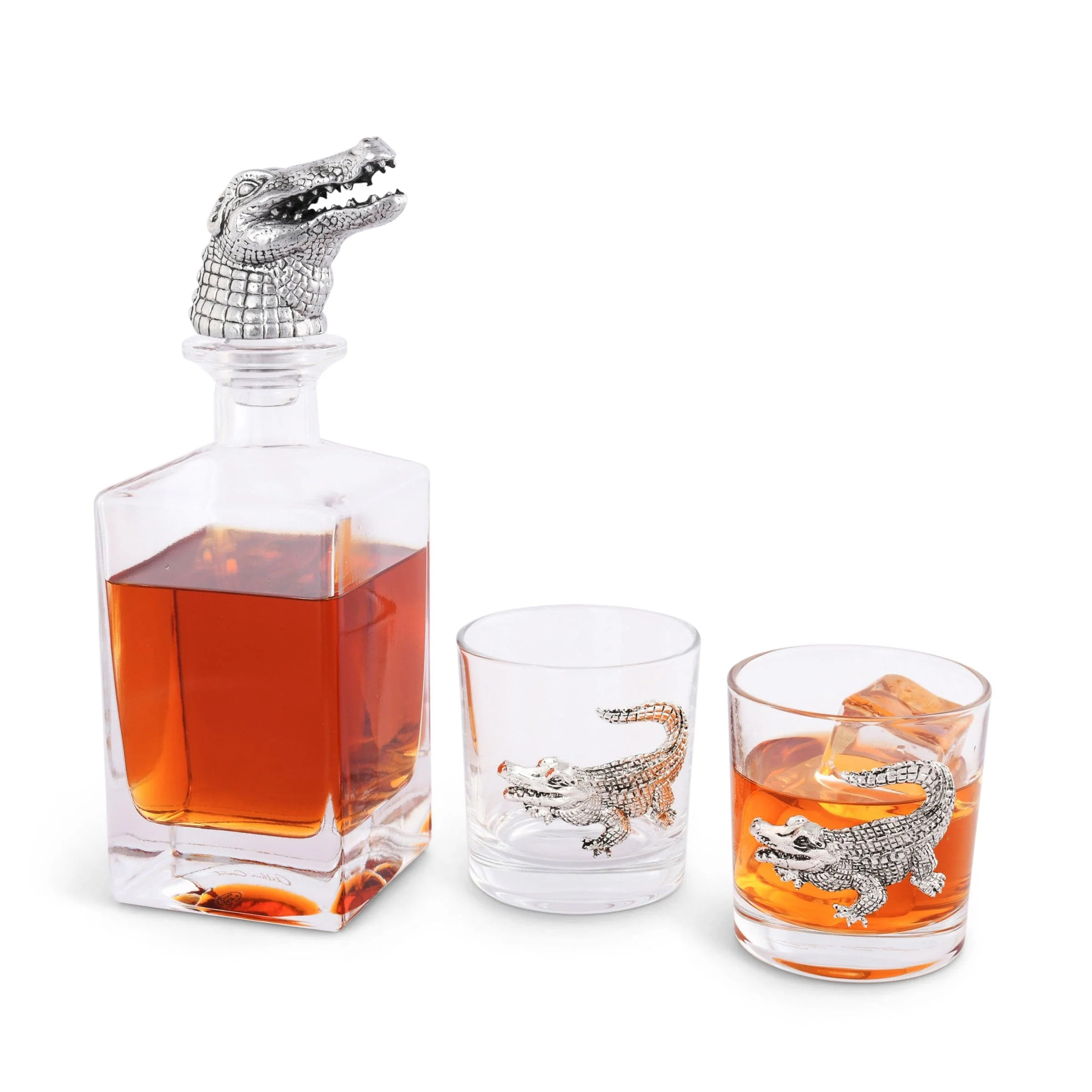 Arthur Court Alligator Decanter Set with Glasses - Image 8