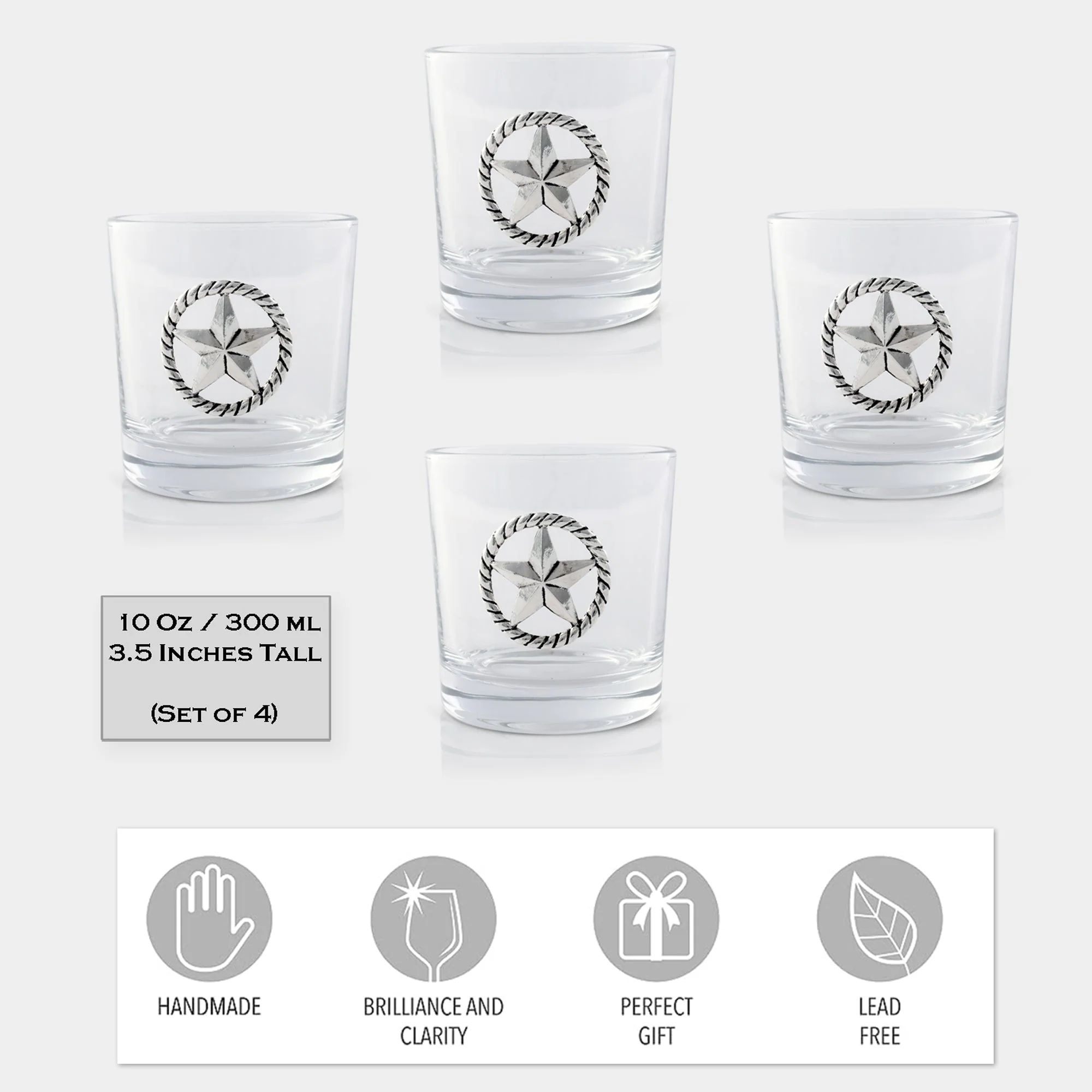 Arthur Court Bar Glasses (4) - Western Star - Image 3
