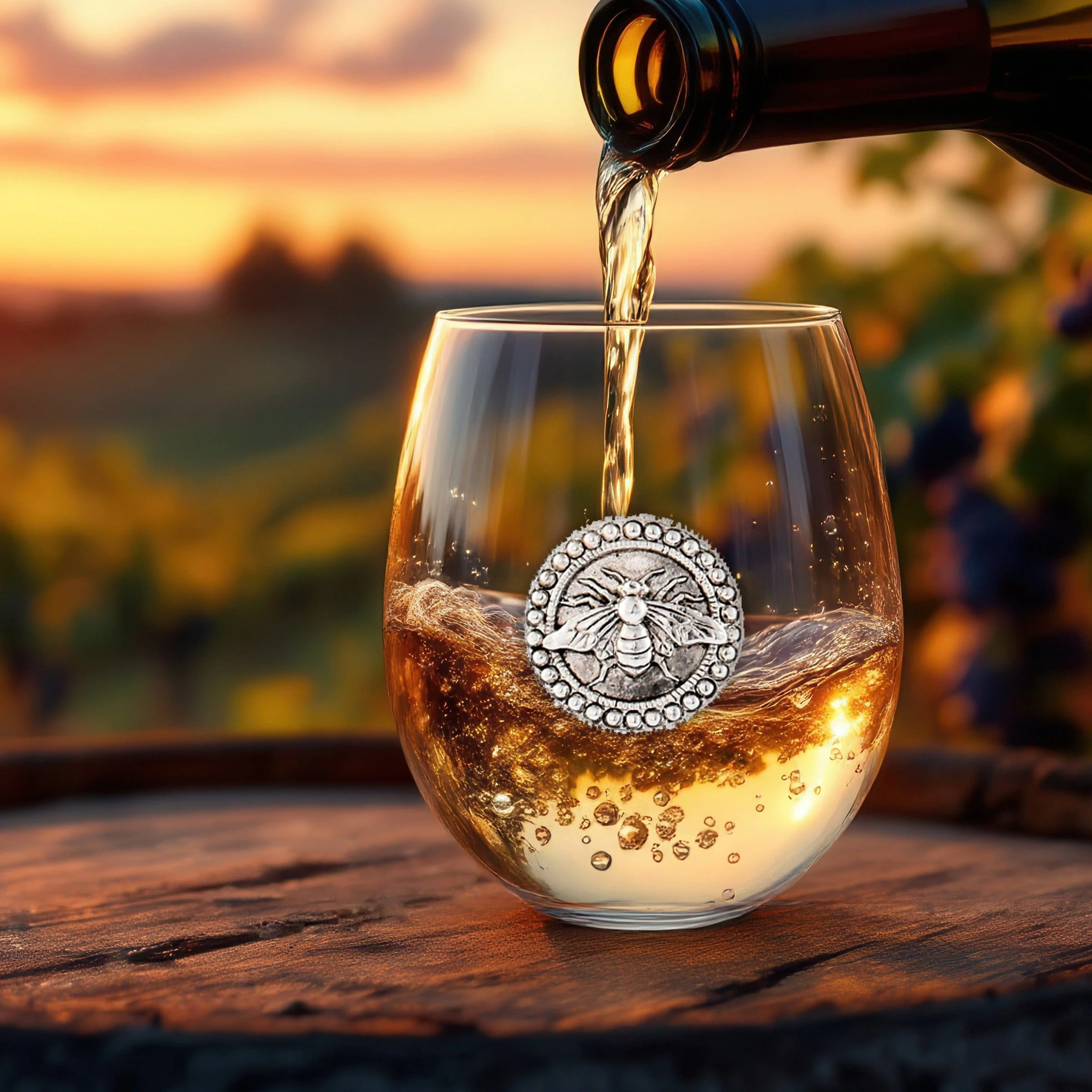 Arthur Court Bee Stemless Wine Glasses - Set of 4 - Image 3