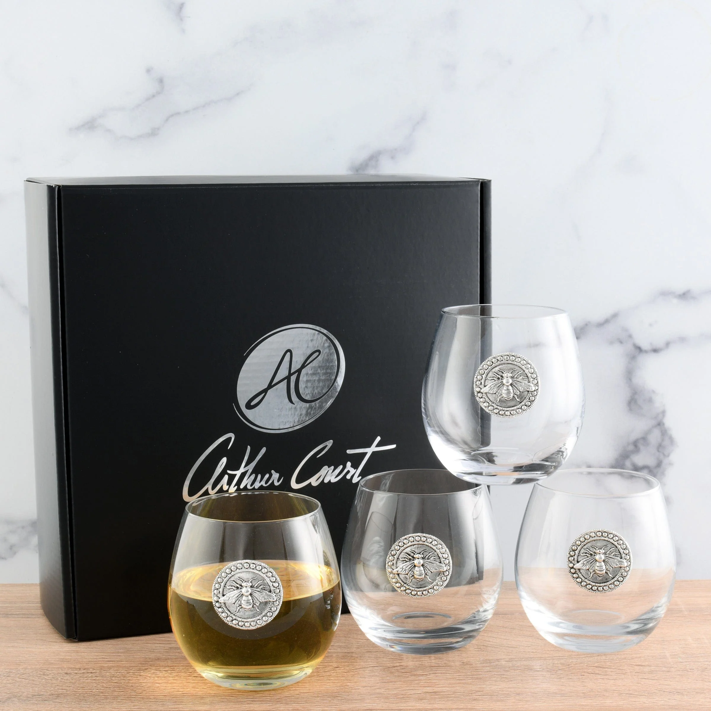 Arthur Court Bee Stemless Wine Glasses - Set of 4 - Image 6