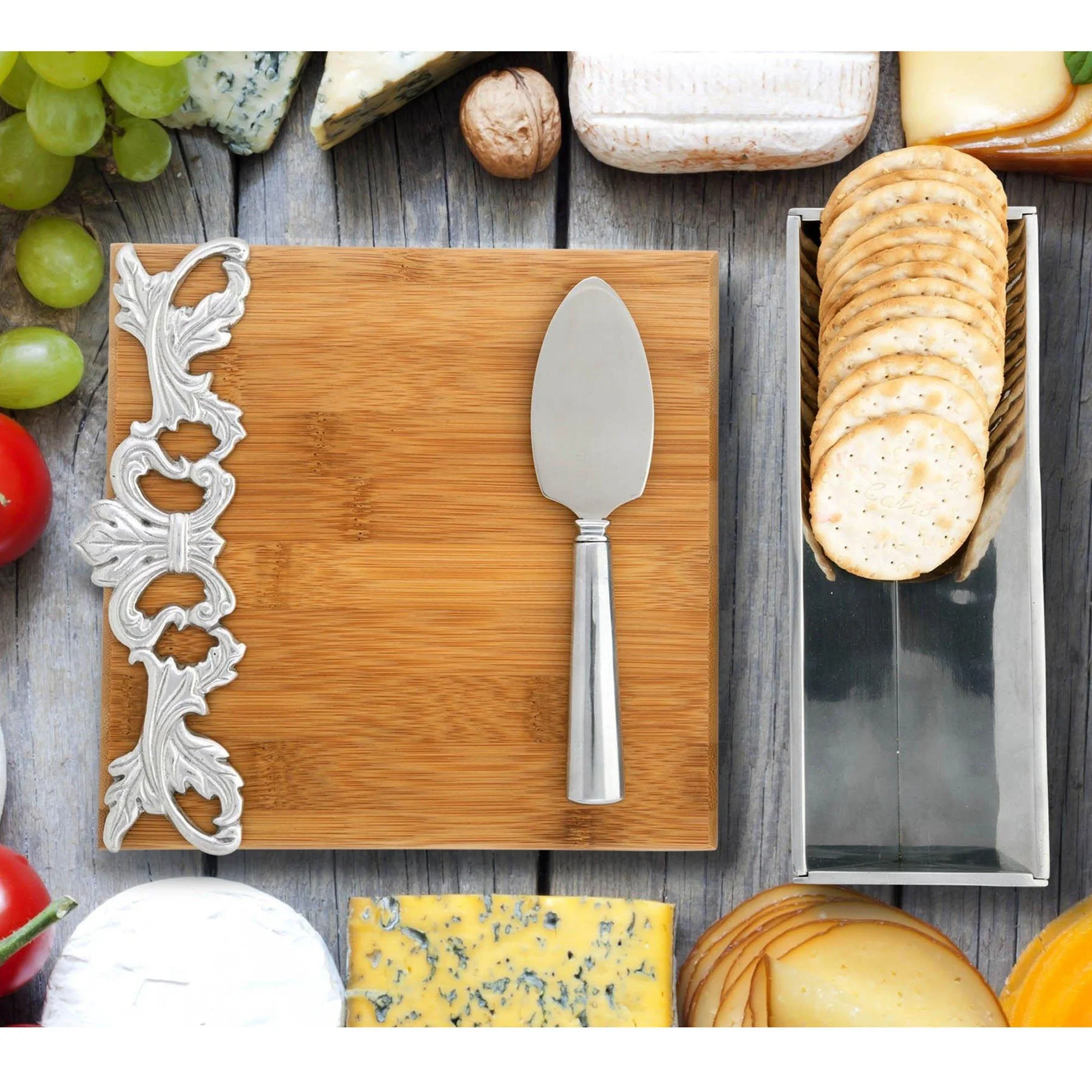 Arthur Court Cheese Set - FDL Acanthus Bamboo Board - Image 4