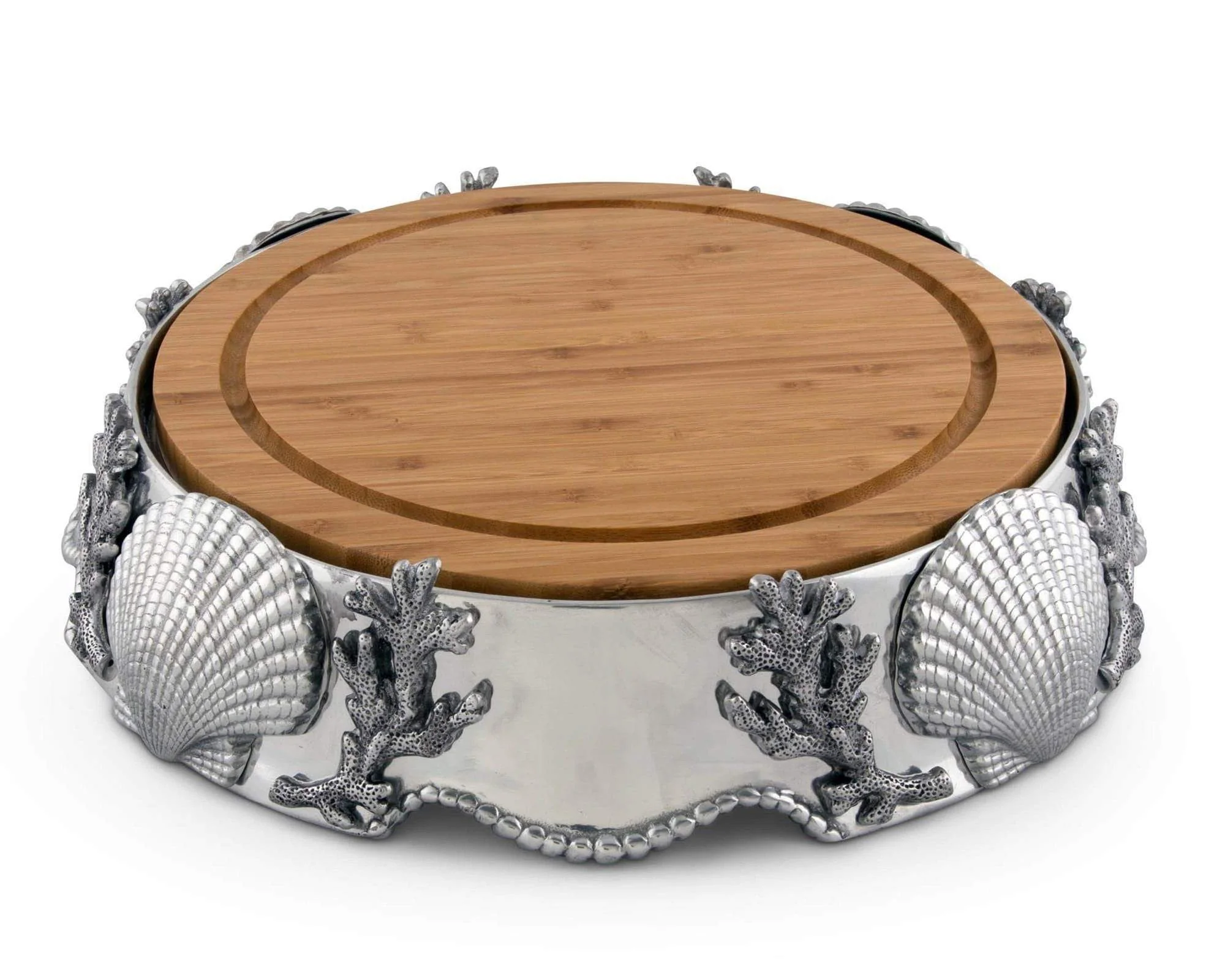 Arthur Court Coastal Wood Cheese Pedestal