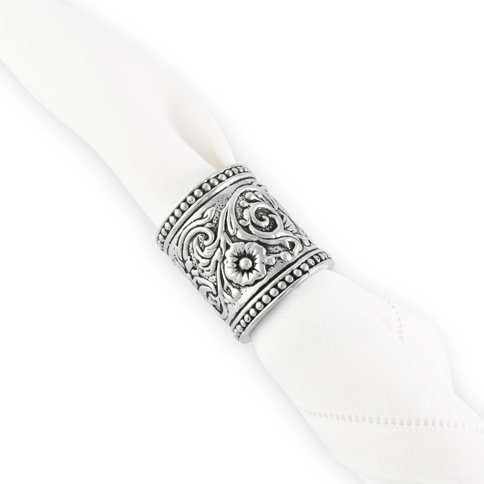 Arthur Court Concho Pattern Napkin Rings Set of 4 - Image 2