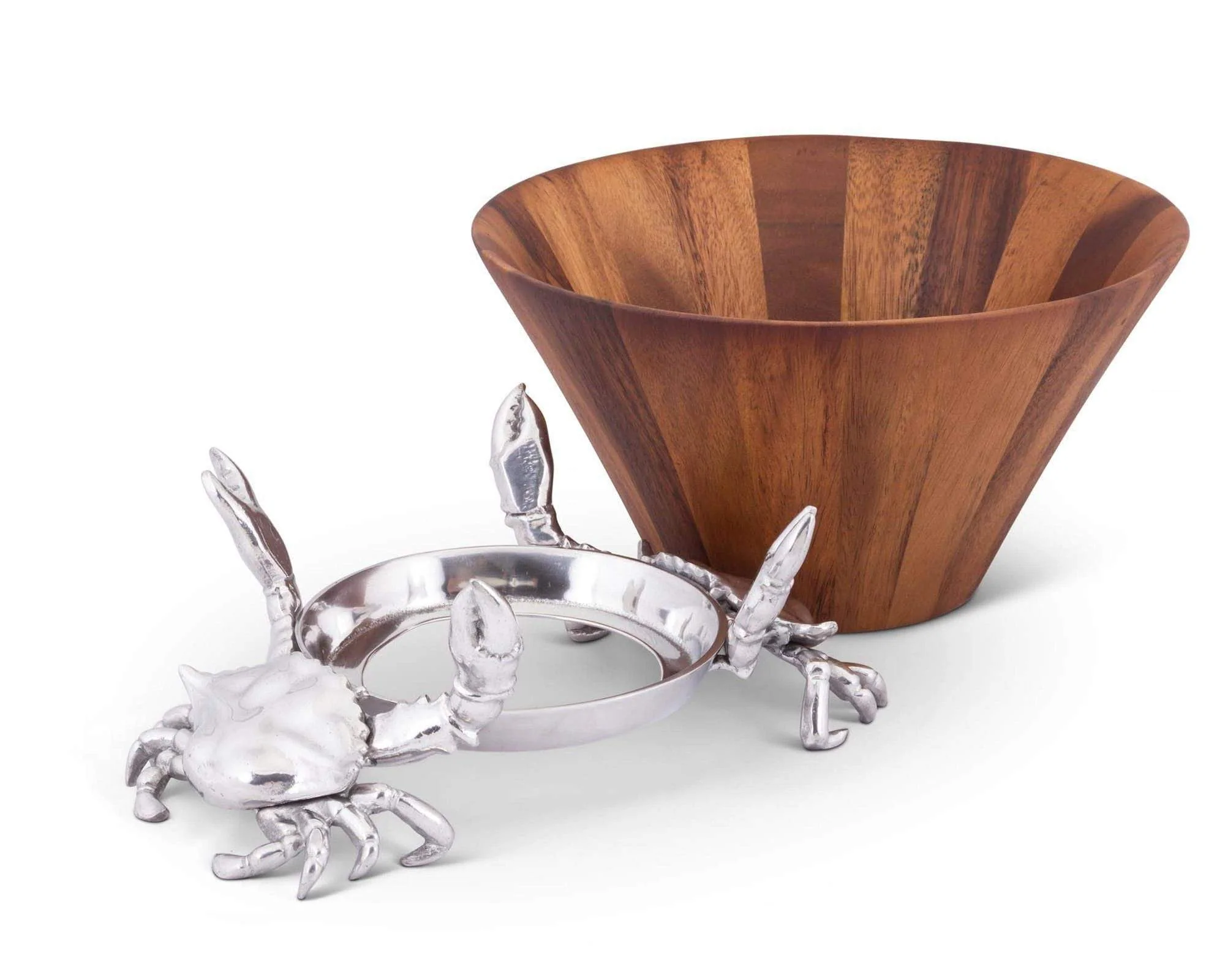 Arthur Court Crab Wood Tall Salad Bowl - Image 2
