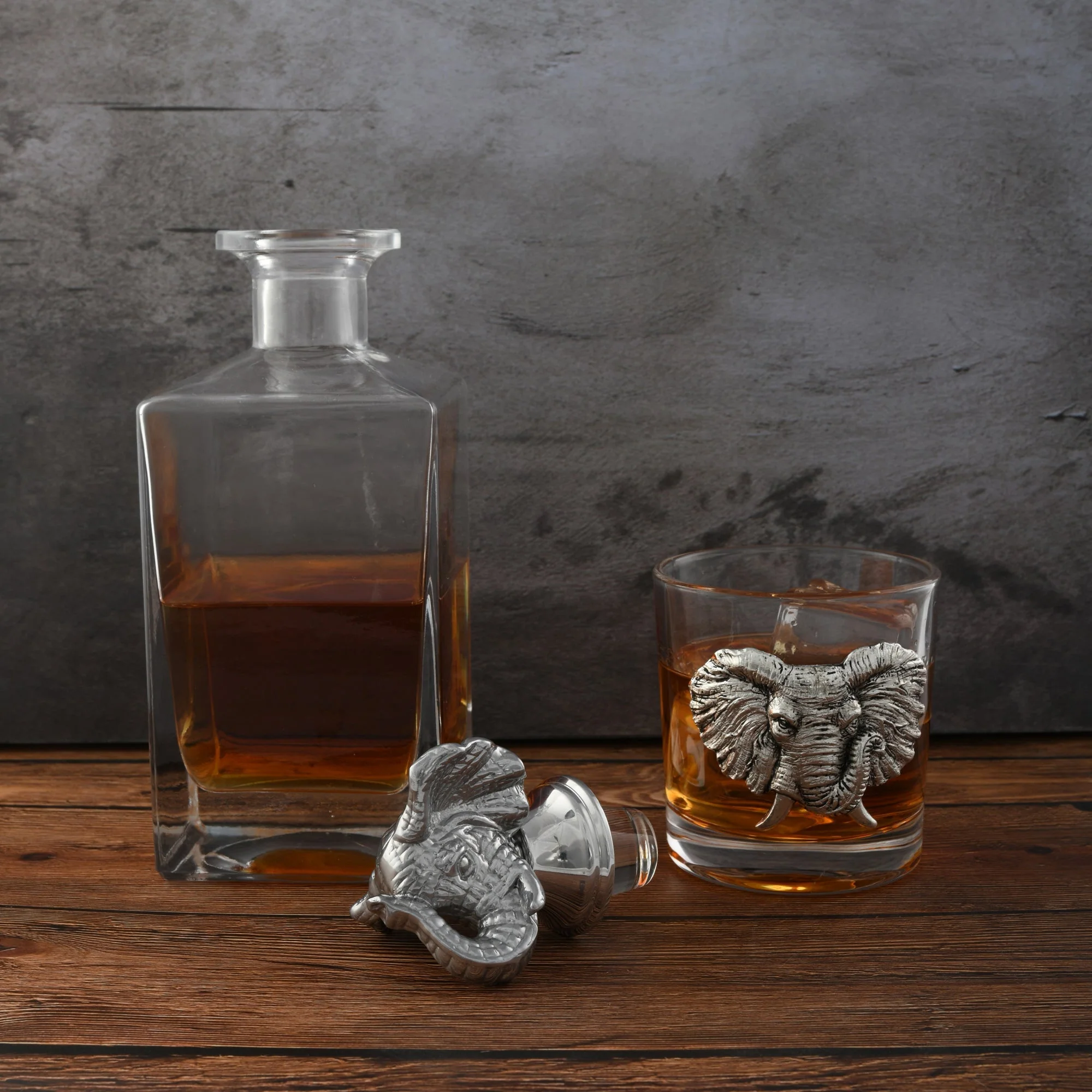 Arthur Court Decanter Set with glasses (2) - Elephant - Image 2