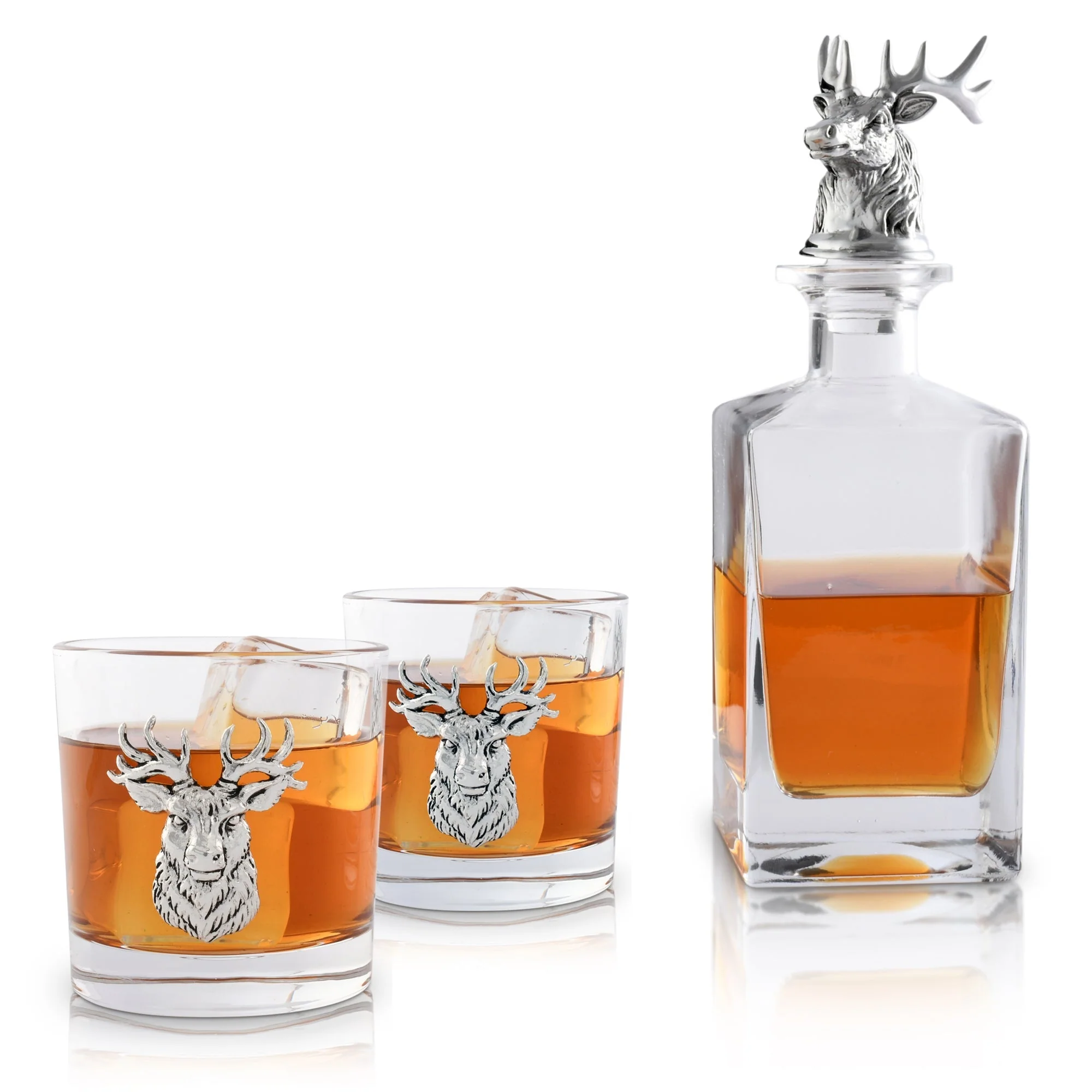 Arthur Court Decanter Set with glasses (2) - Elk