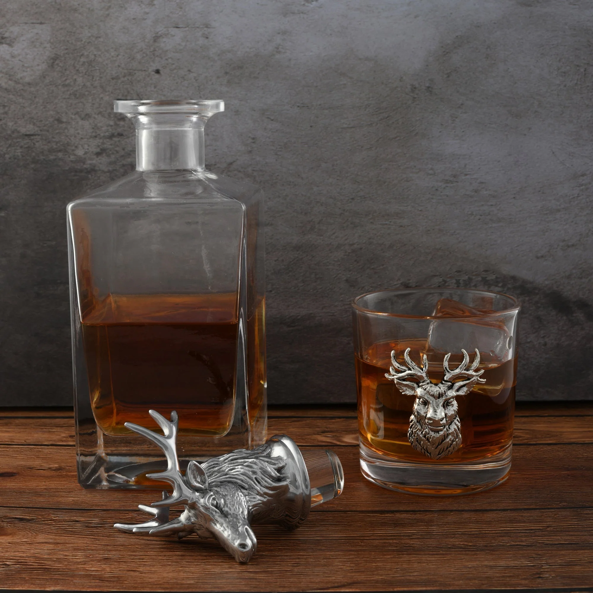 Arthur Court Decanter Set with glasses (2) - Elk - Image 2