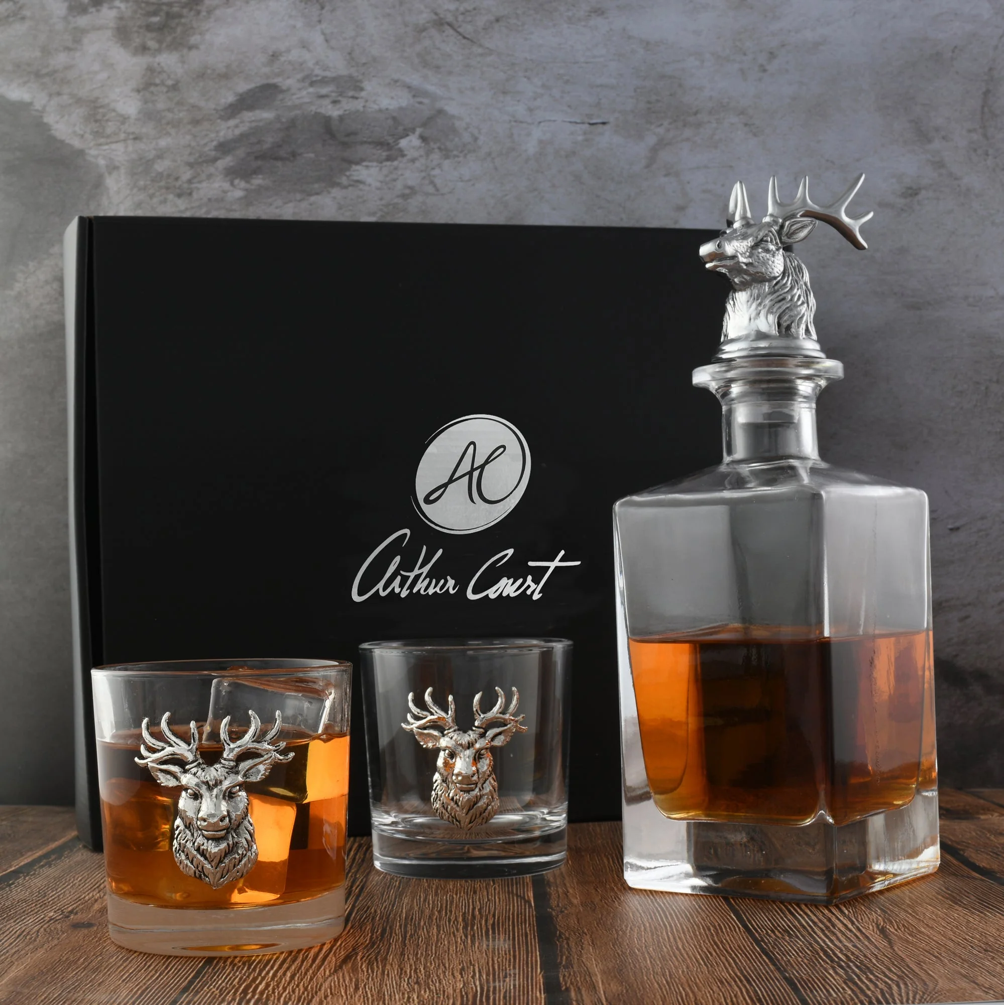 Arthur Court Decanter Set with glasses (2) - Elk - Image 7
