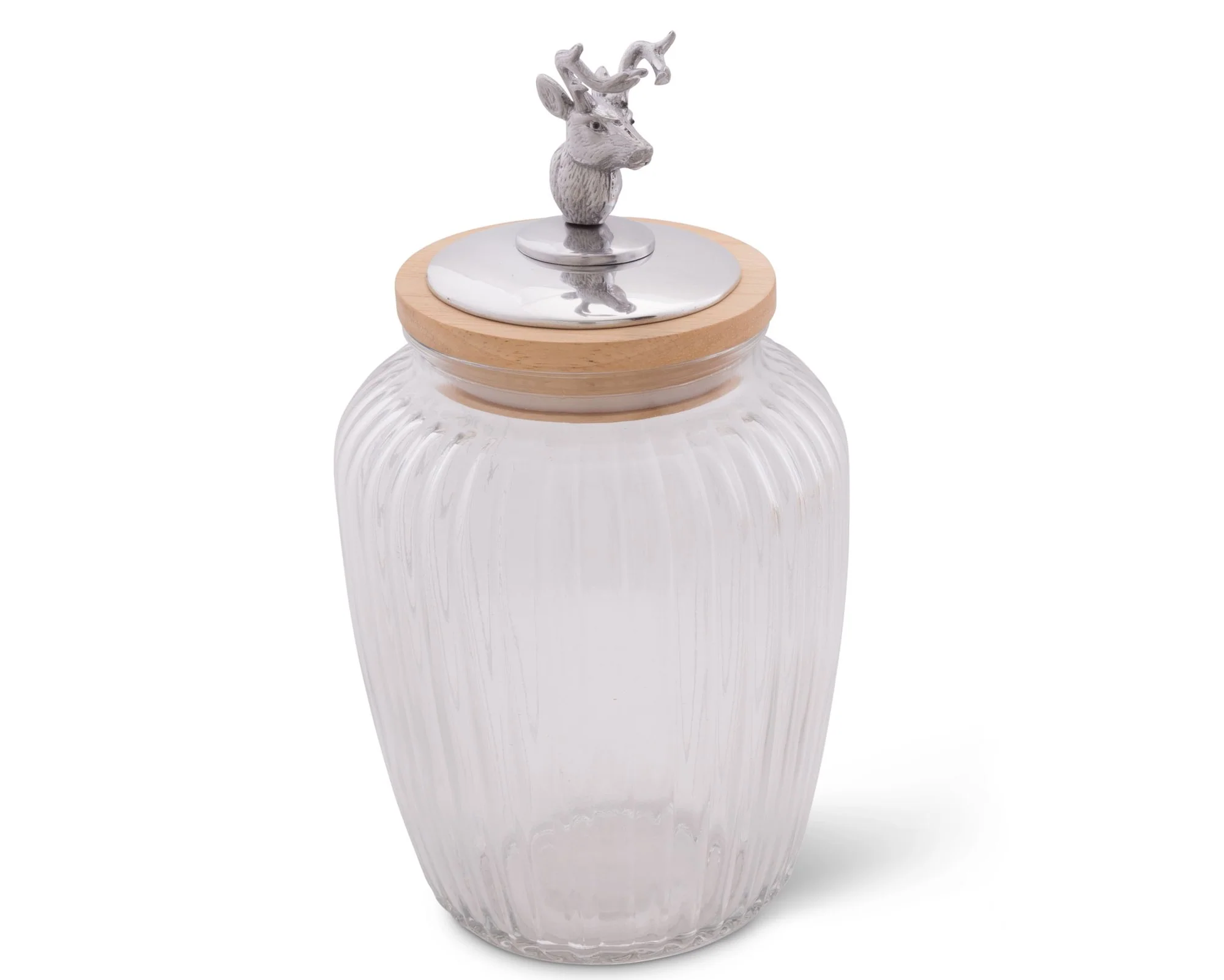 Arthur Court Deer / Elk Glass Canister - Large 60 Oz