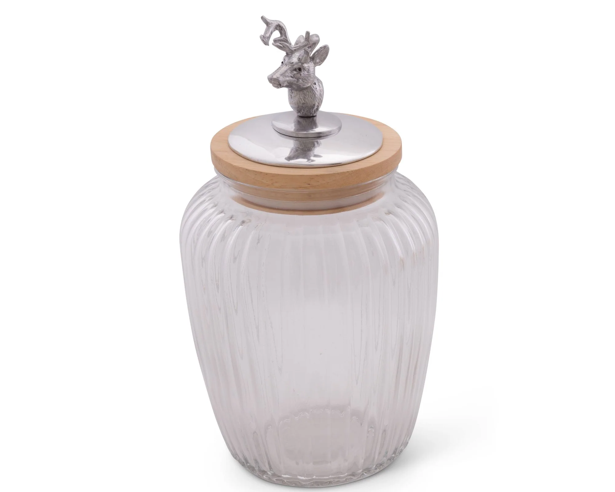 Arthur Court Deer / Elk Glass Canister - Large 60 Oz - Image 2