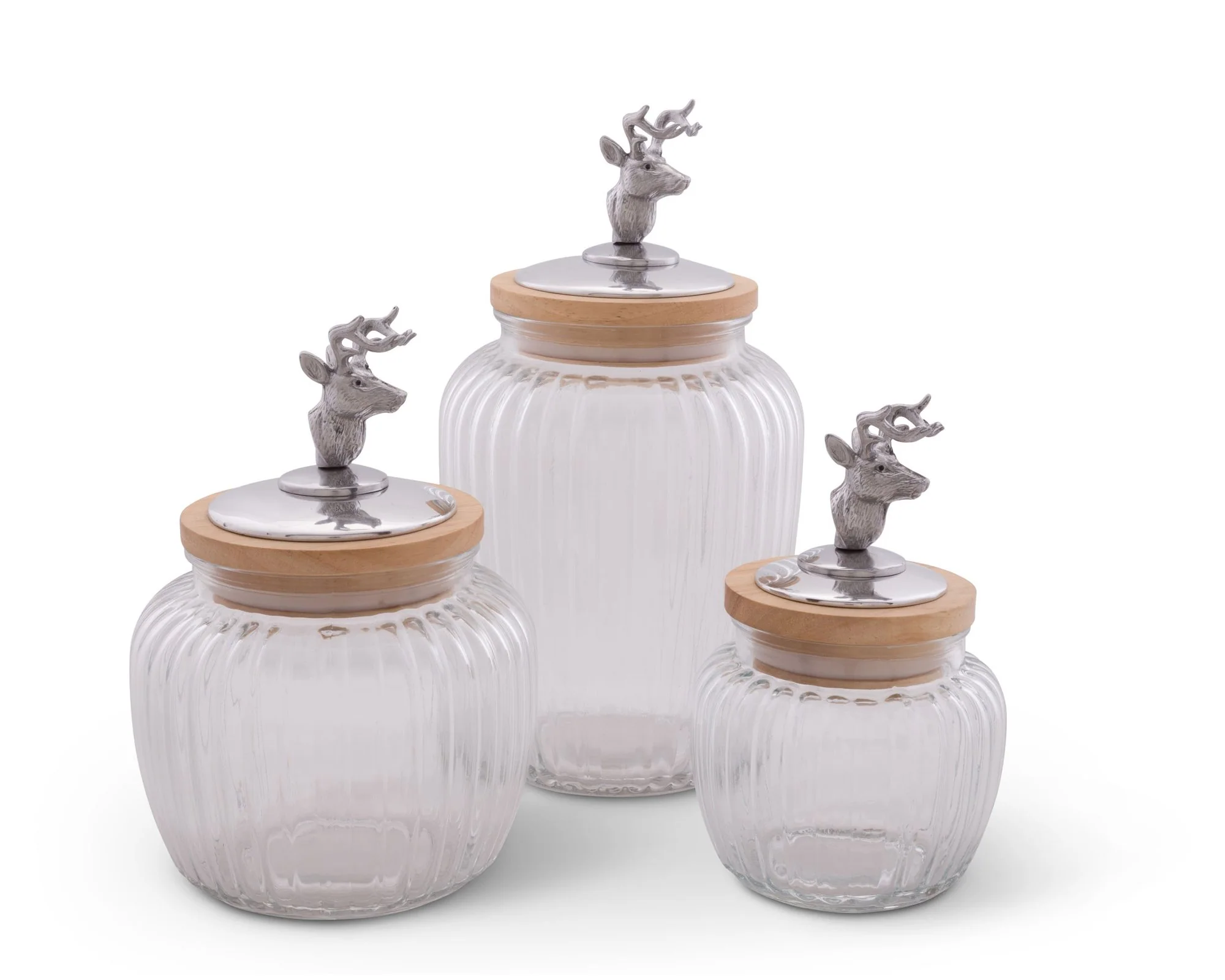 Arthur Court Deer / Elk Glass Canister - Medium 40 Oz - Image 3