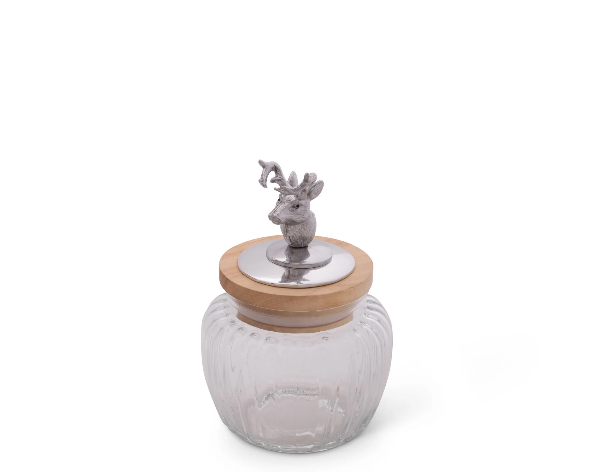Arthur Court Deer / Elk Glass Canister - Small 20 Oz
