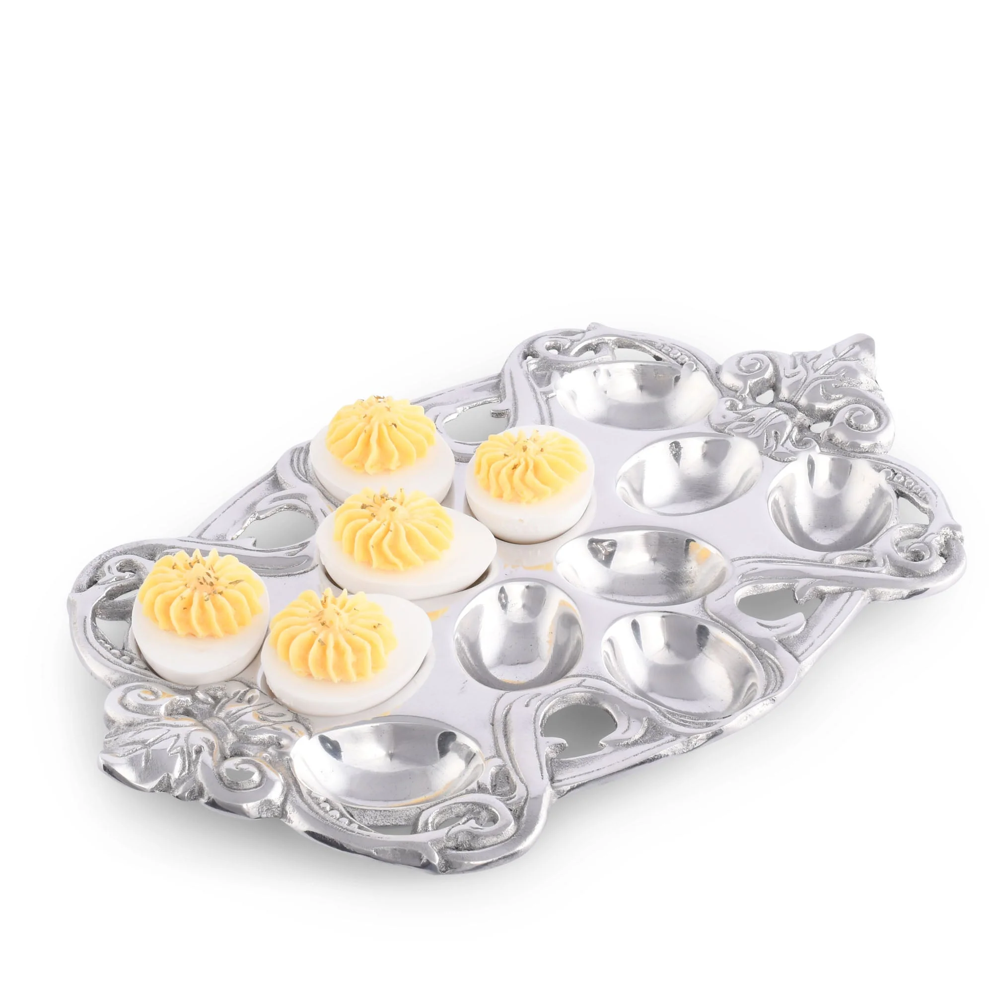 Arthur Court Deviled Egg Holder - Fleur-De-Lis