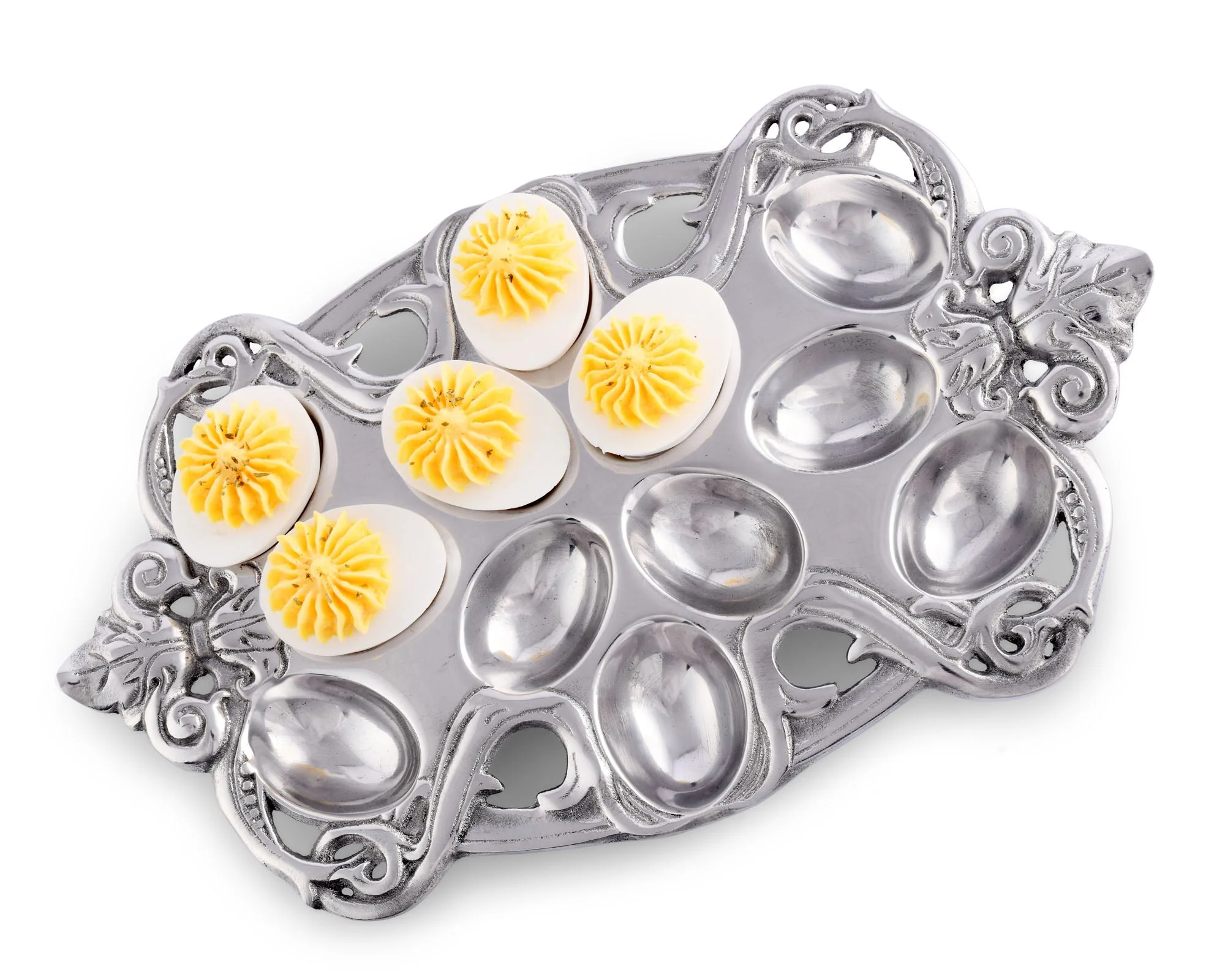 Arthur Court Deviled Egg Holder - Fleur-De-Lis - Image 4