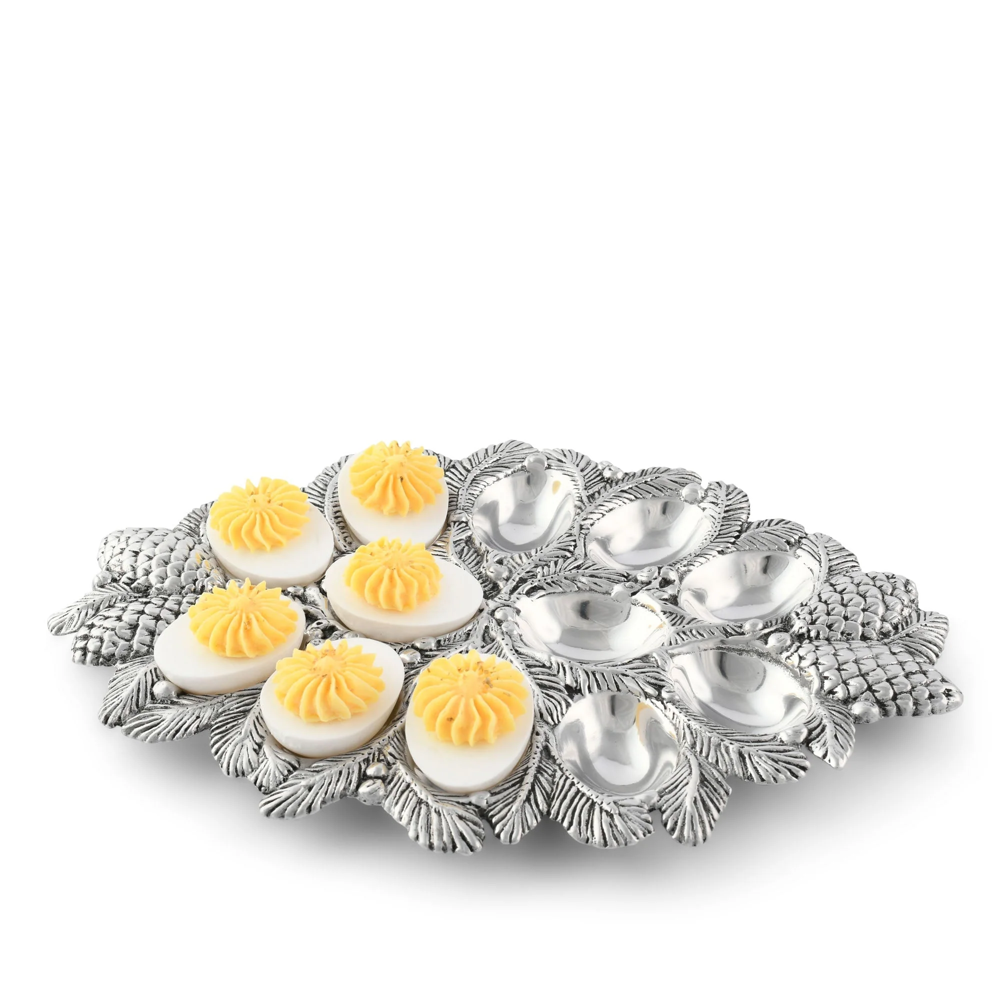 Arthur Court Deviled egg server - Pine Cone