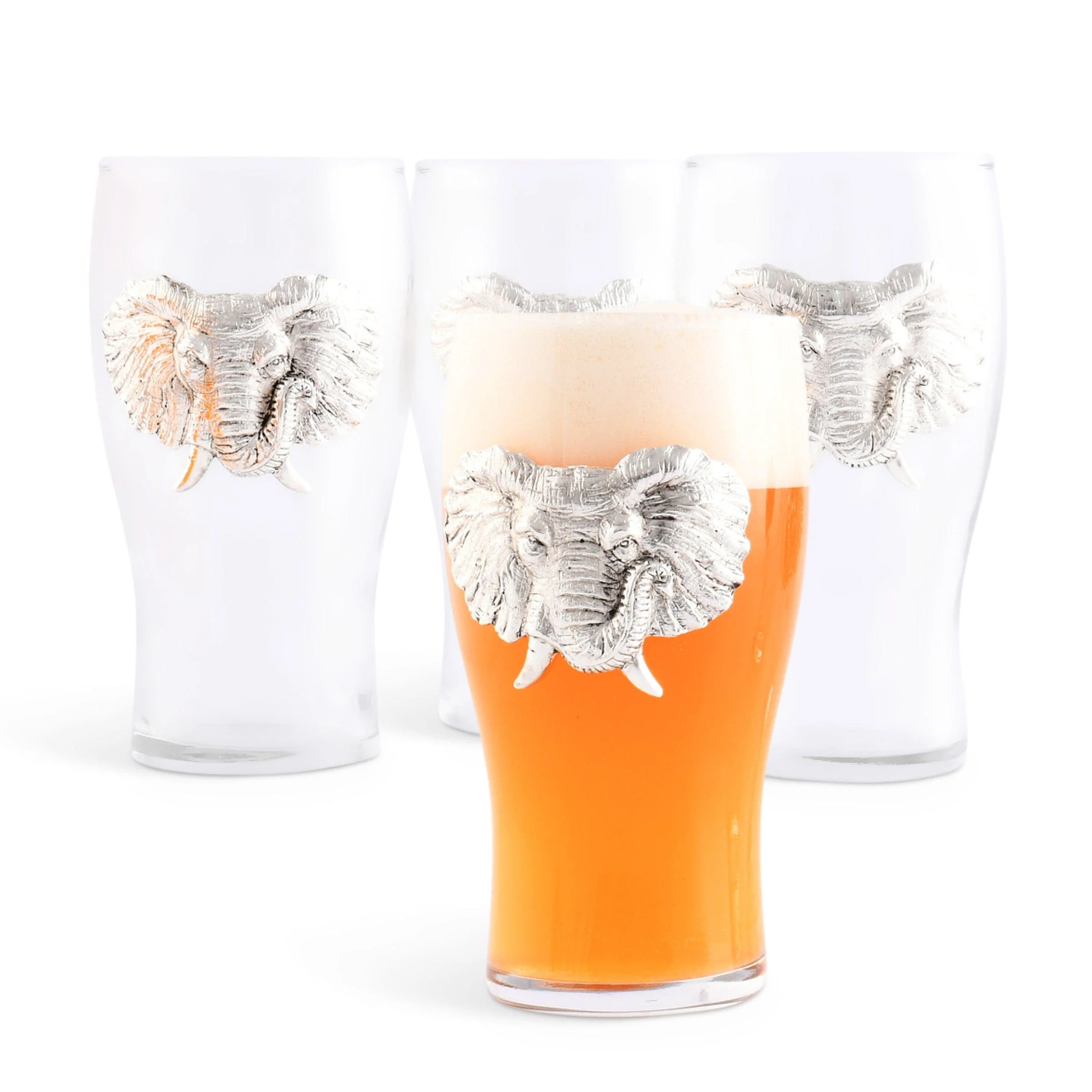 Arthur Court Elephant Beer Pint Glasses - Set of 4