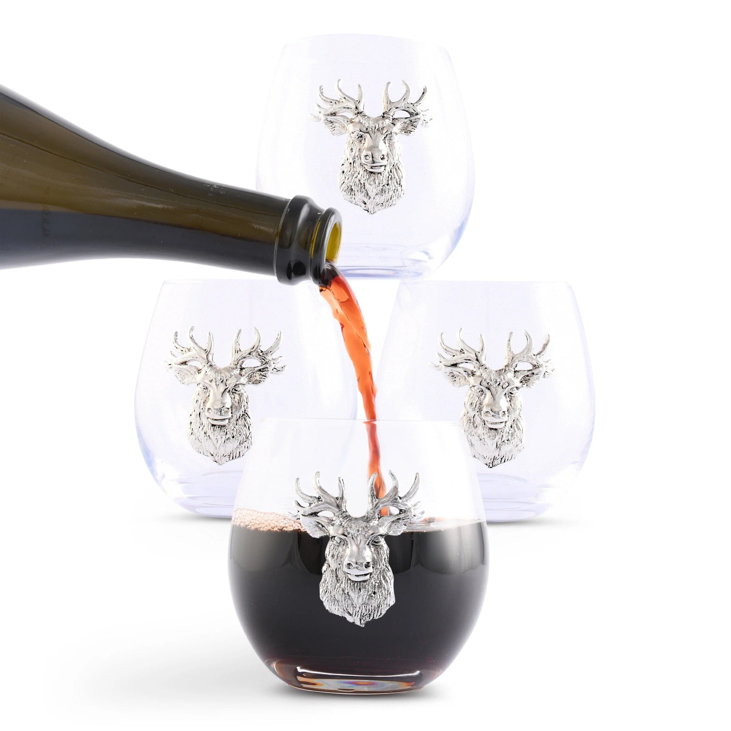 Arthur Court Elk Head Stemless Wine Glasses - Set of 4 - Image 6