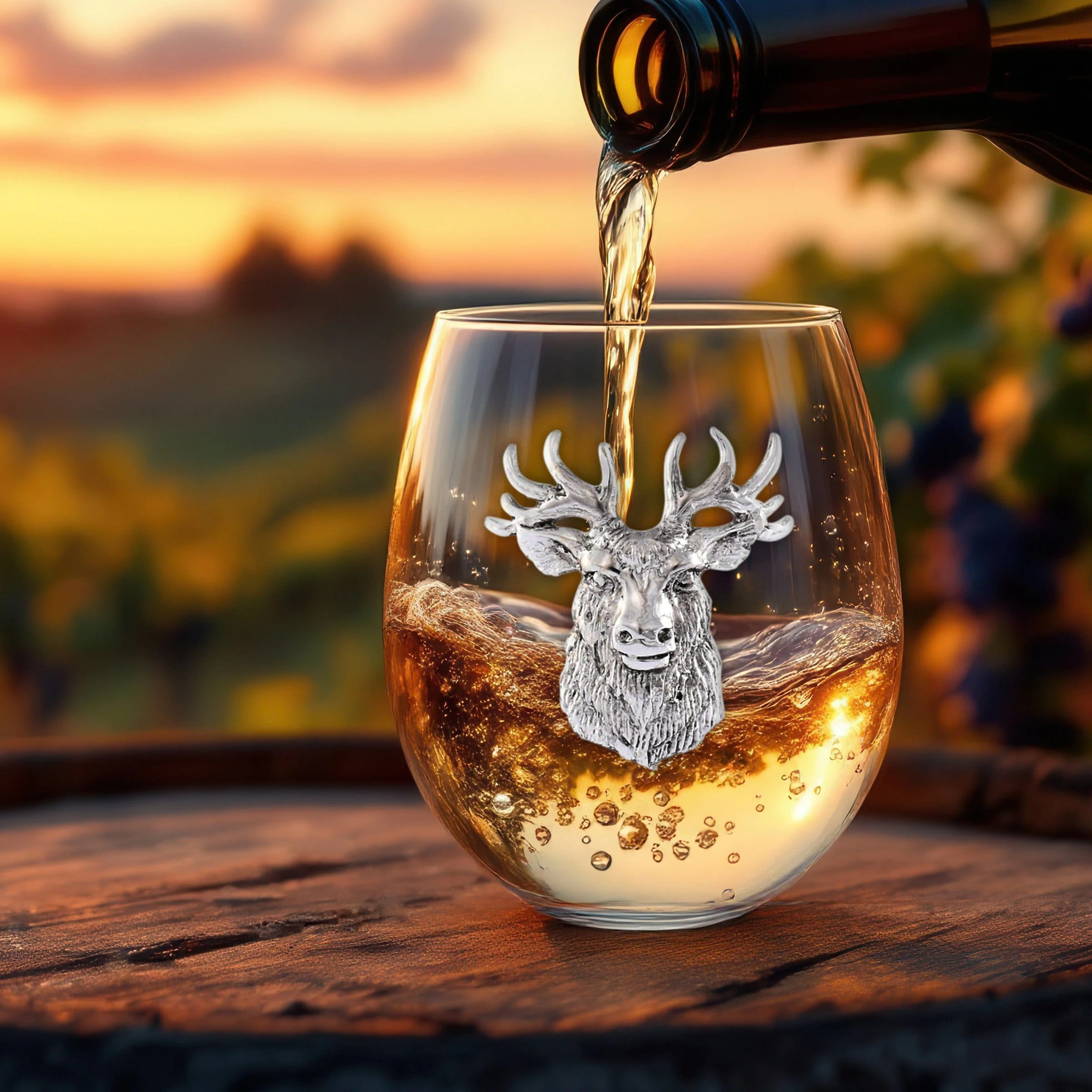 Arthur Court Elk Head Stemless Wine Glasses - Set of 4 - Image 8