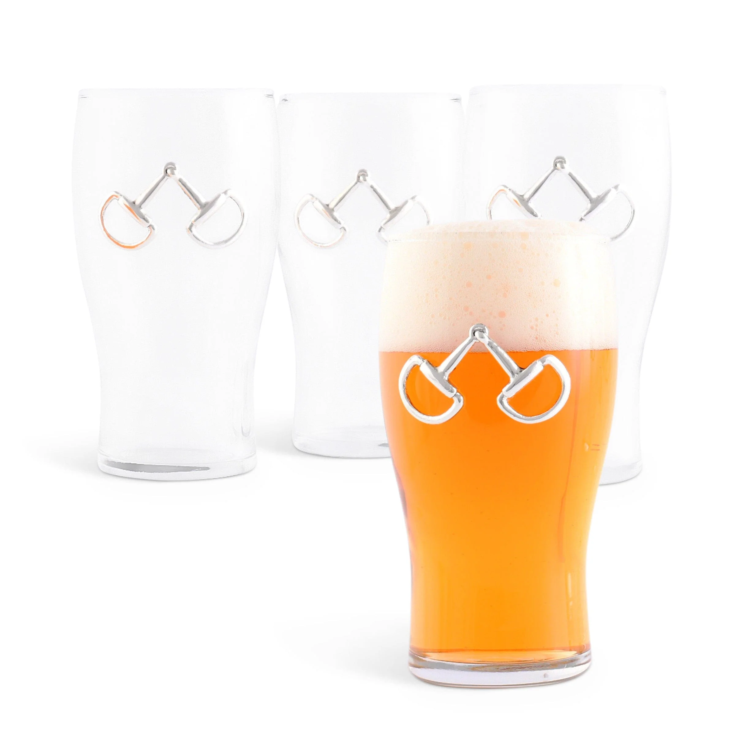 Arthur Court Equestrian Bit Beer Pint Glasses - Set of 4 - Image 5