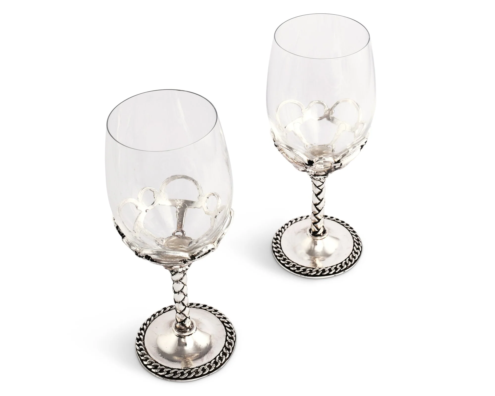 Arthur Court Equestrian Pair Of Wine Glasses - Image 2