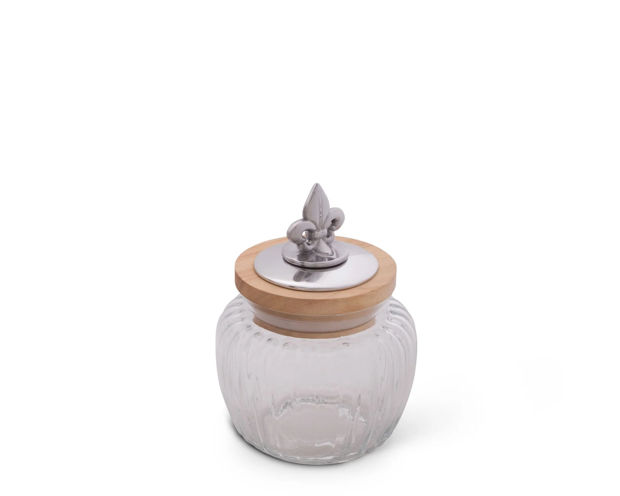 Arthur Court Fleur De Lis Glass Canister - Small 20 Oz