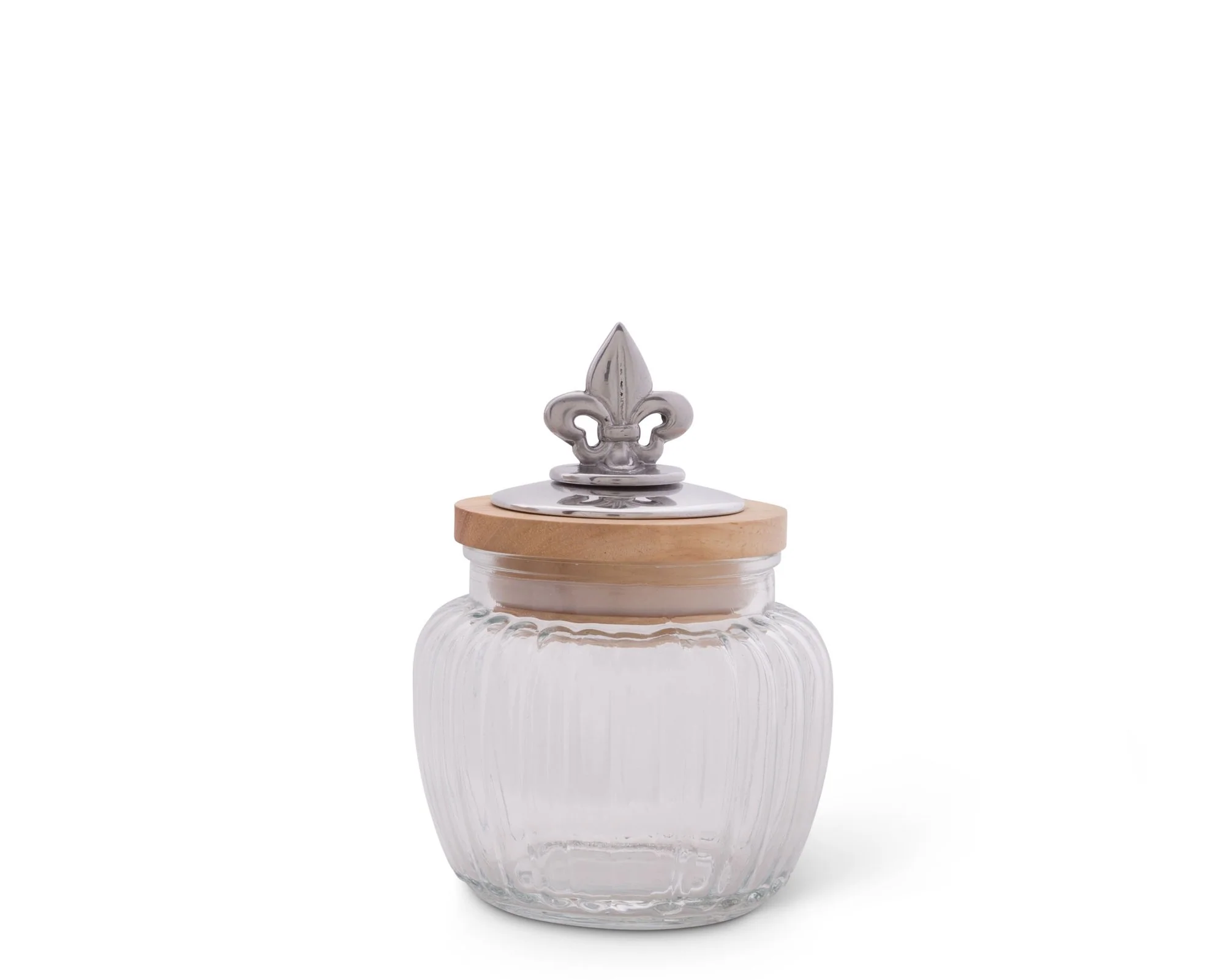 Arthur Court Fleur De Lis Glass Canister - Small 20 Oz - Image 2