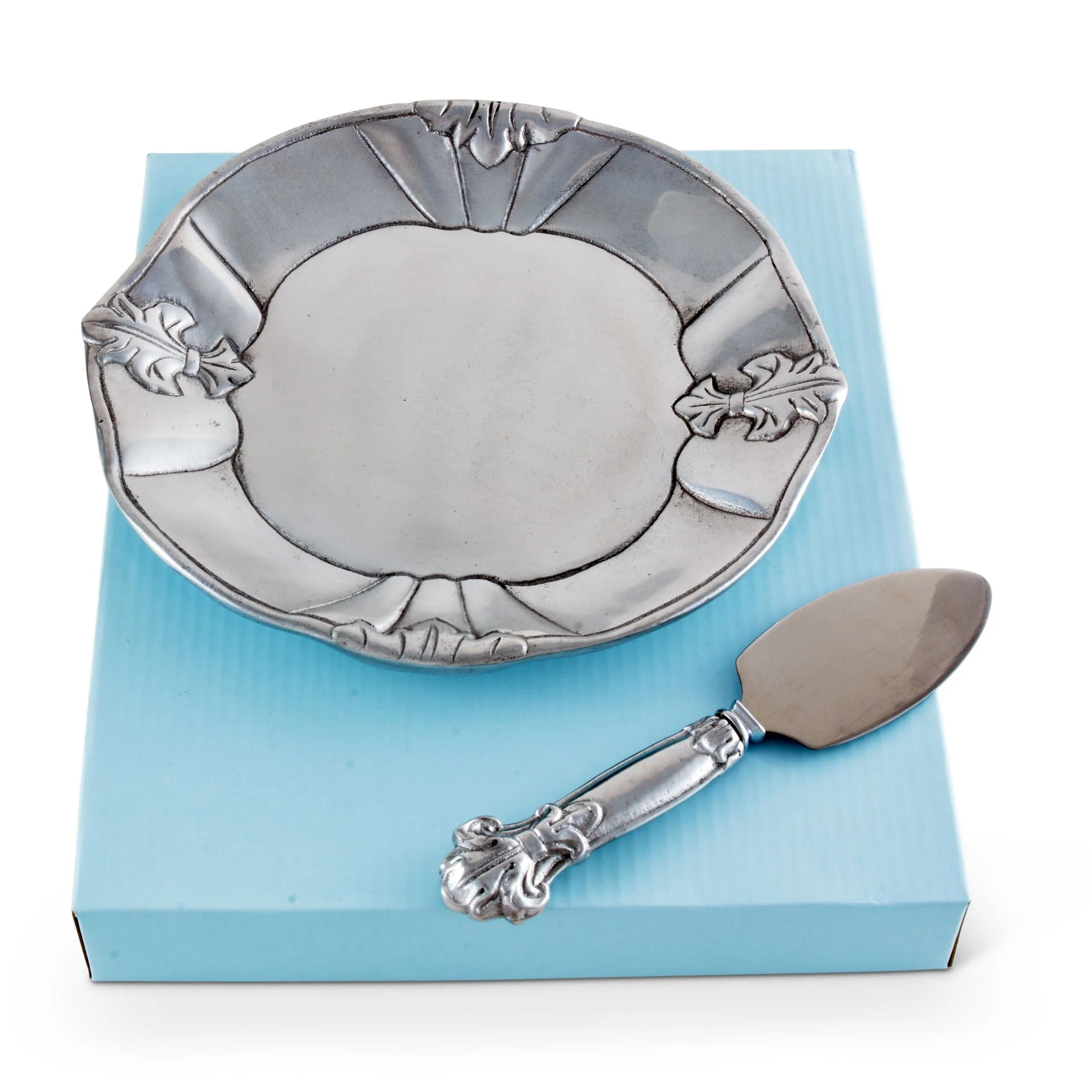 Arthur Court Fleur-De-Lis Plate with Server - Image 4