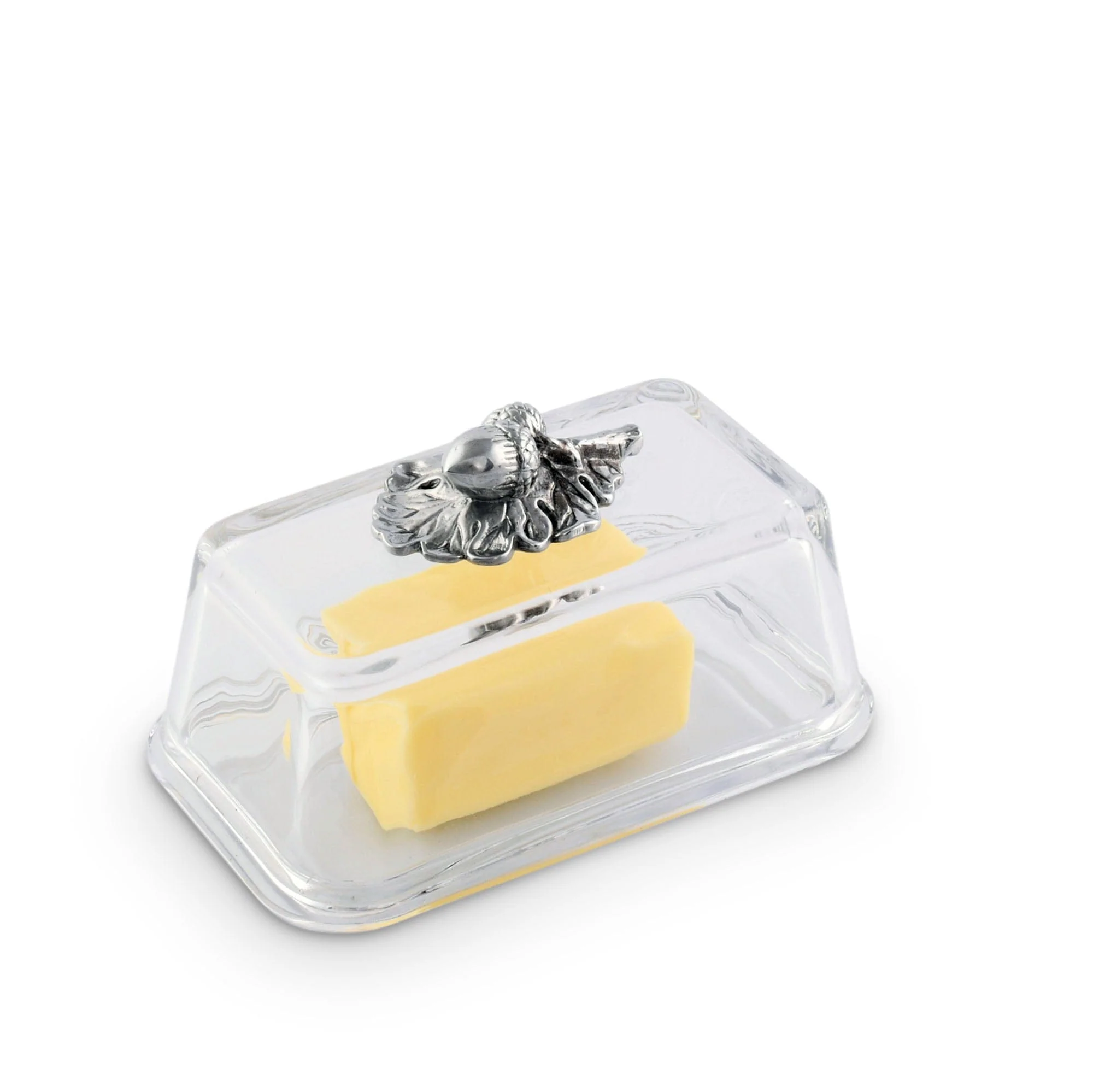 Arthur Court Glass Butter Dish - Acorn - Image 3