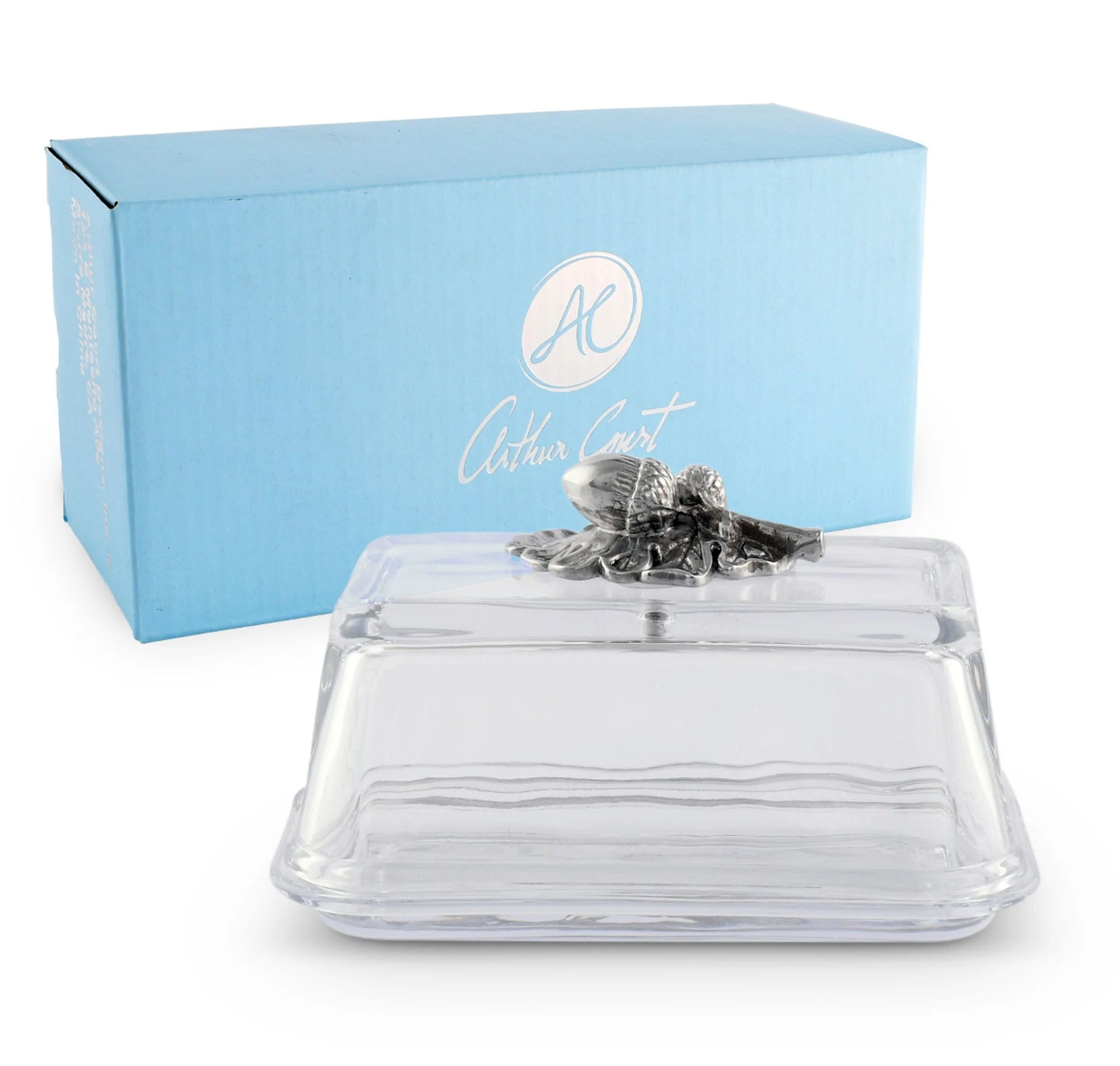 Arthur Court Glass Butter Dish - Acorn - Image 5