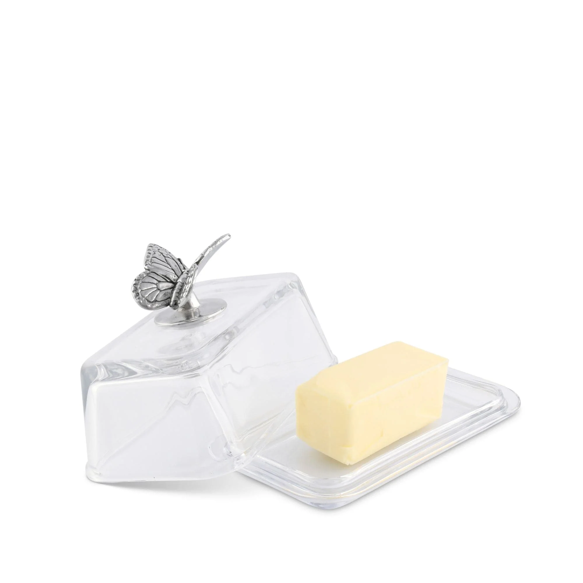 Arthur Court Glass Butter Dish - Butterfly