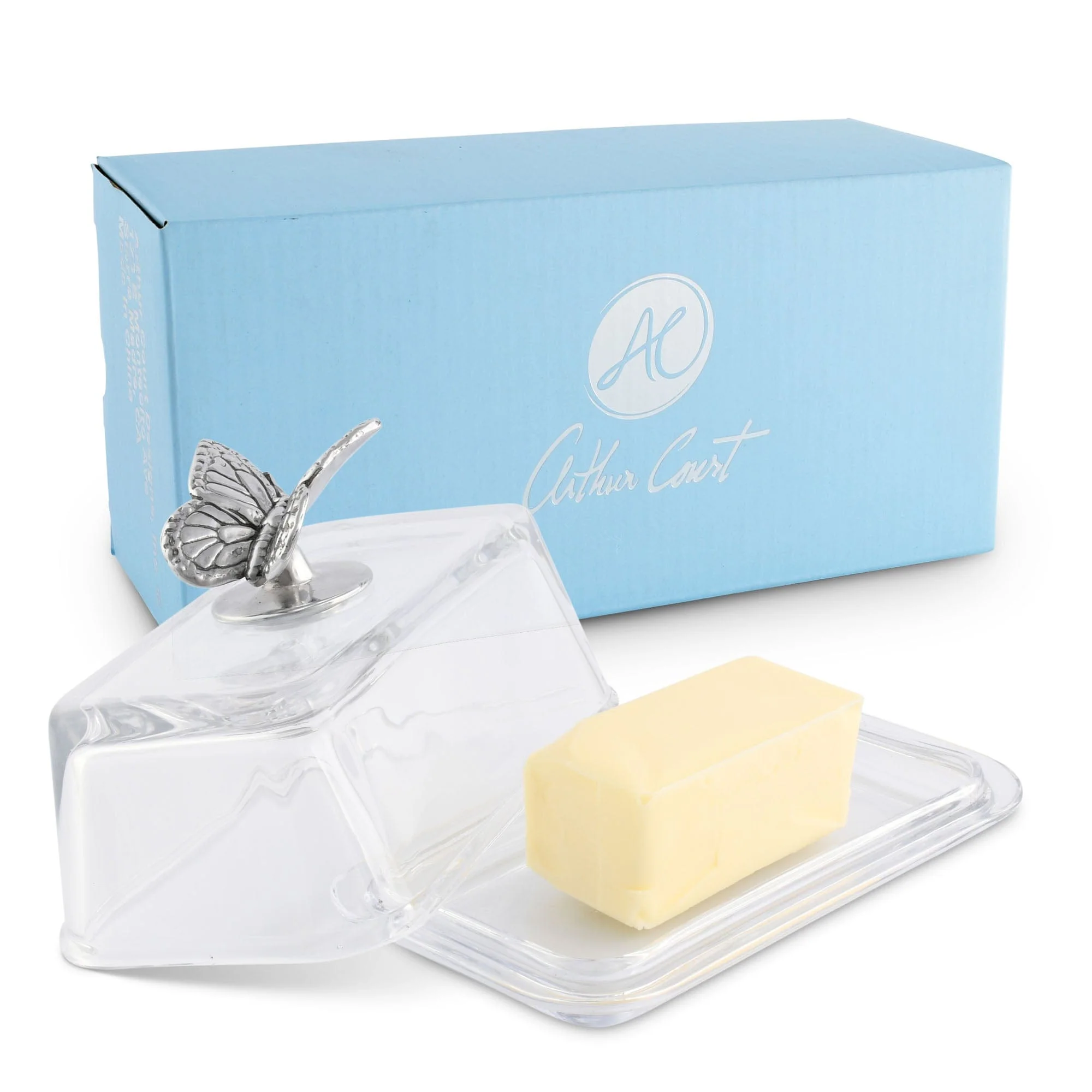 Arthur Court Glass Butter Dish - Butterfly - Image 6